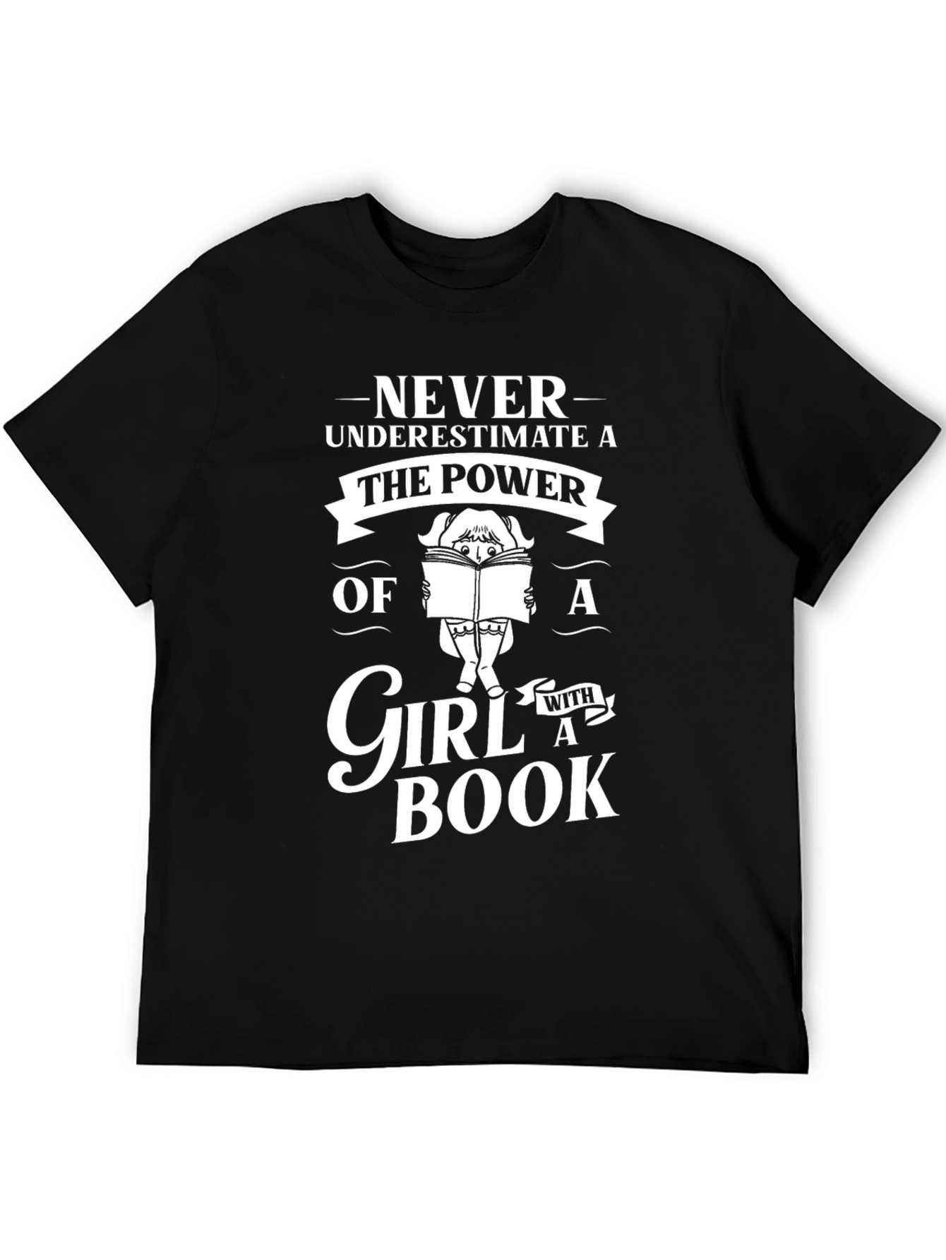 Black Never Underestimate a Girl with a Book T-Shirt view 5