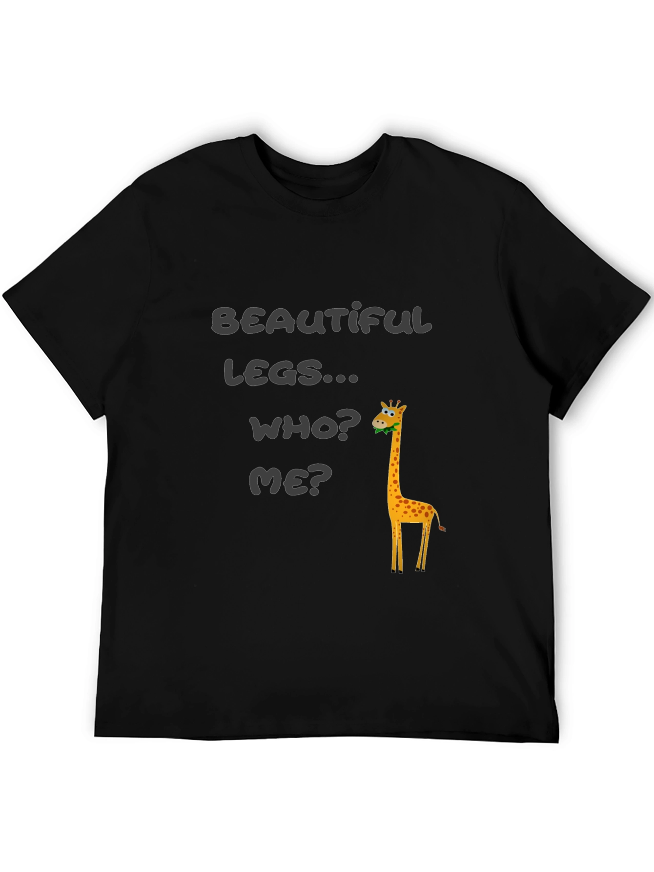 Black Funny Giraffe T-Shirt - Beautiful Legs view 5