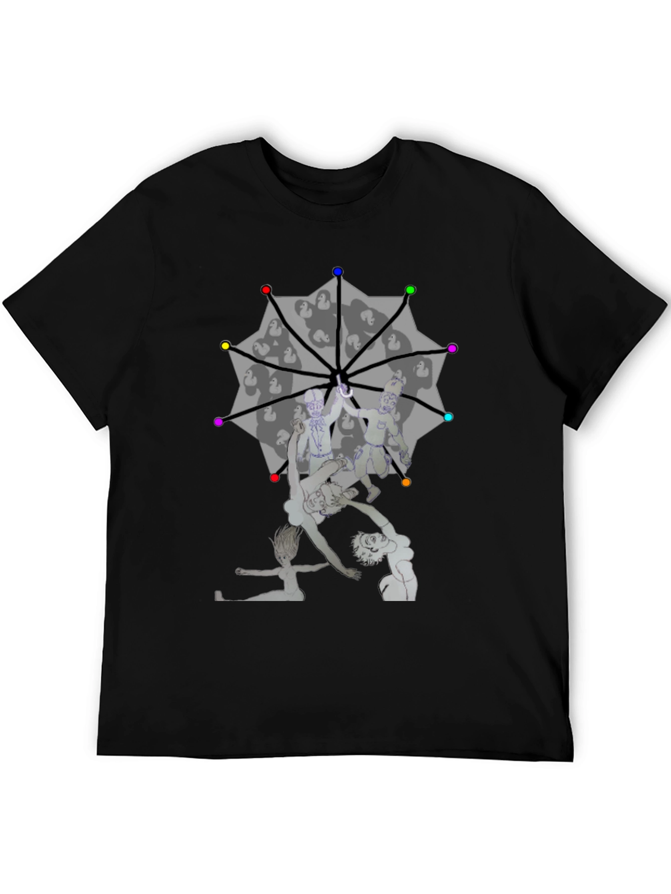 Black Novelty Graphic Print T-Shirt - Unique Art view 5