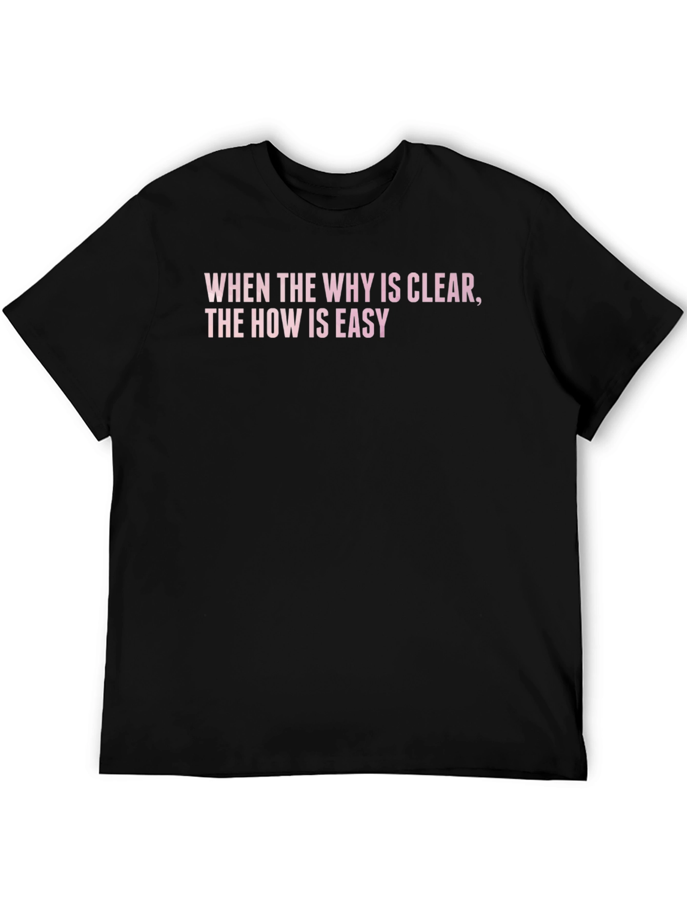 Black Inspirational Quote T-Shirt: When the Why is Clear view 5