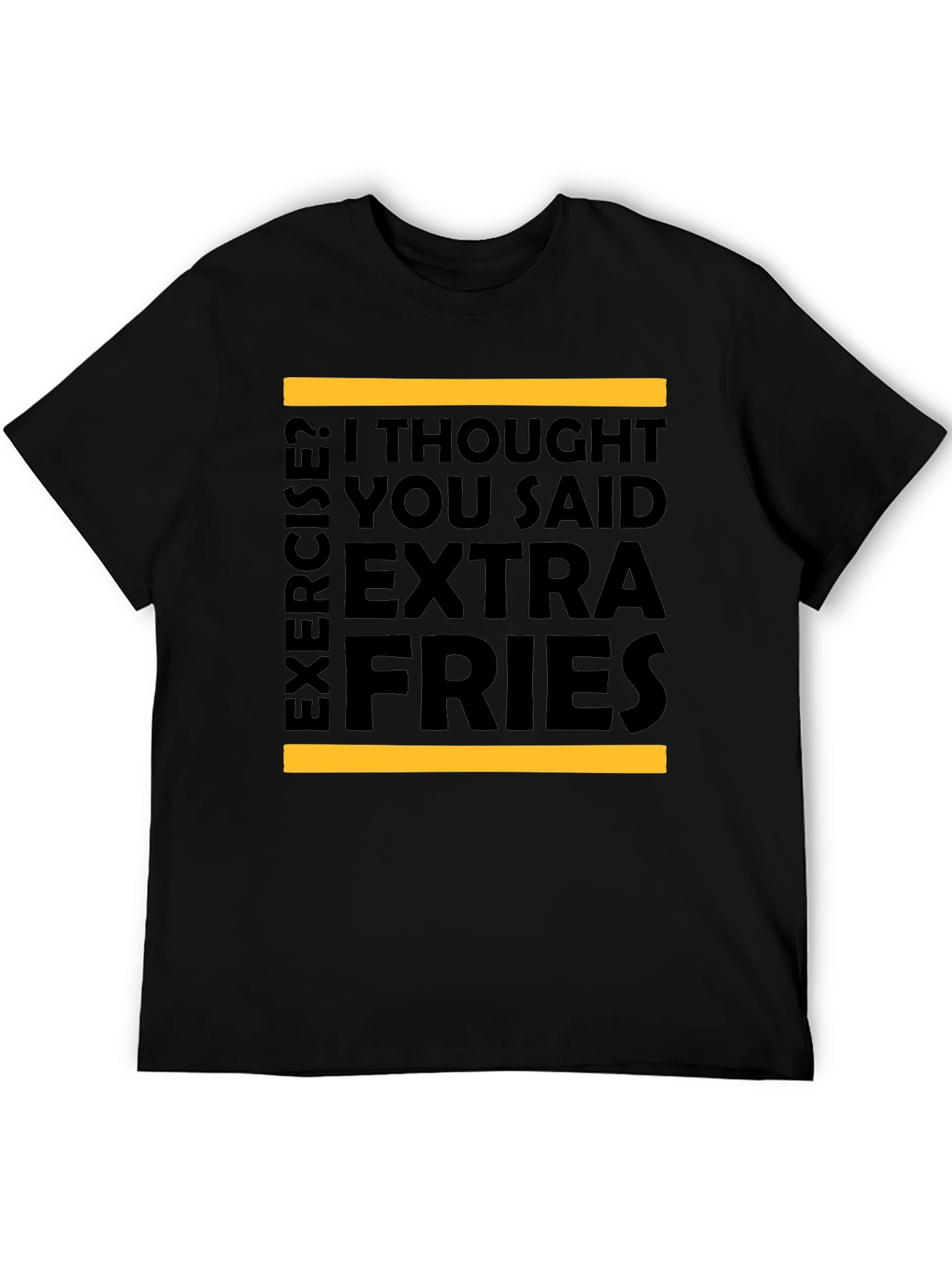 Black Extra Fries T-Shirt - Funny Foodie Tee view 5