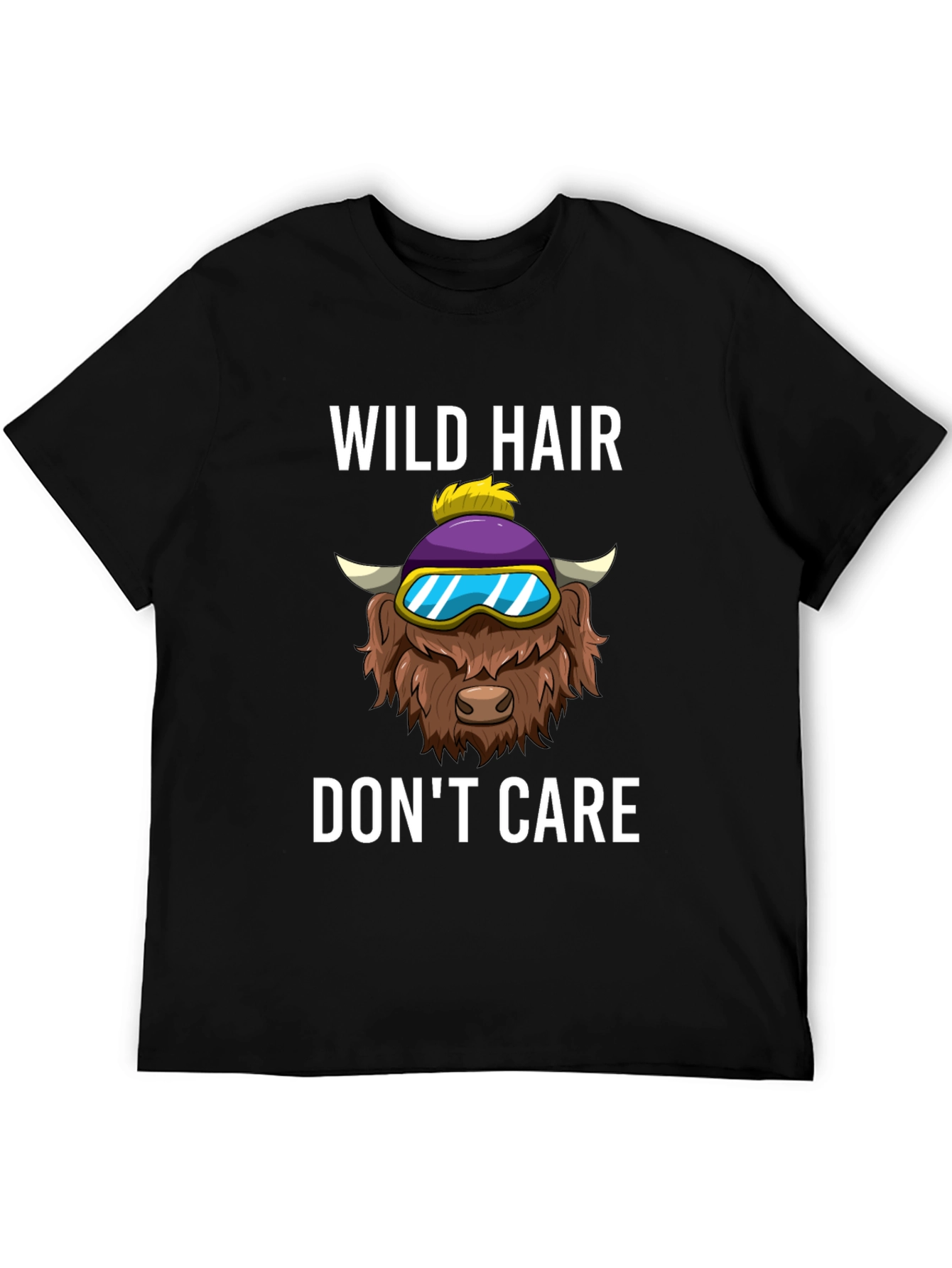 Black Wild Hair Don't Care Graphic Tee view 5