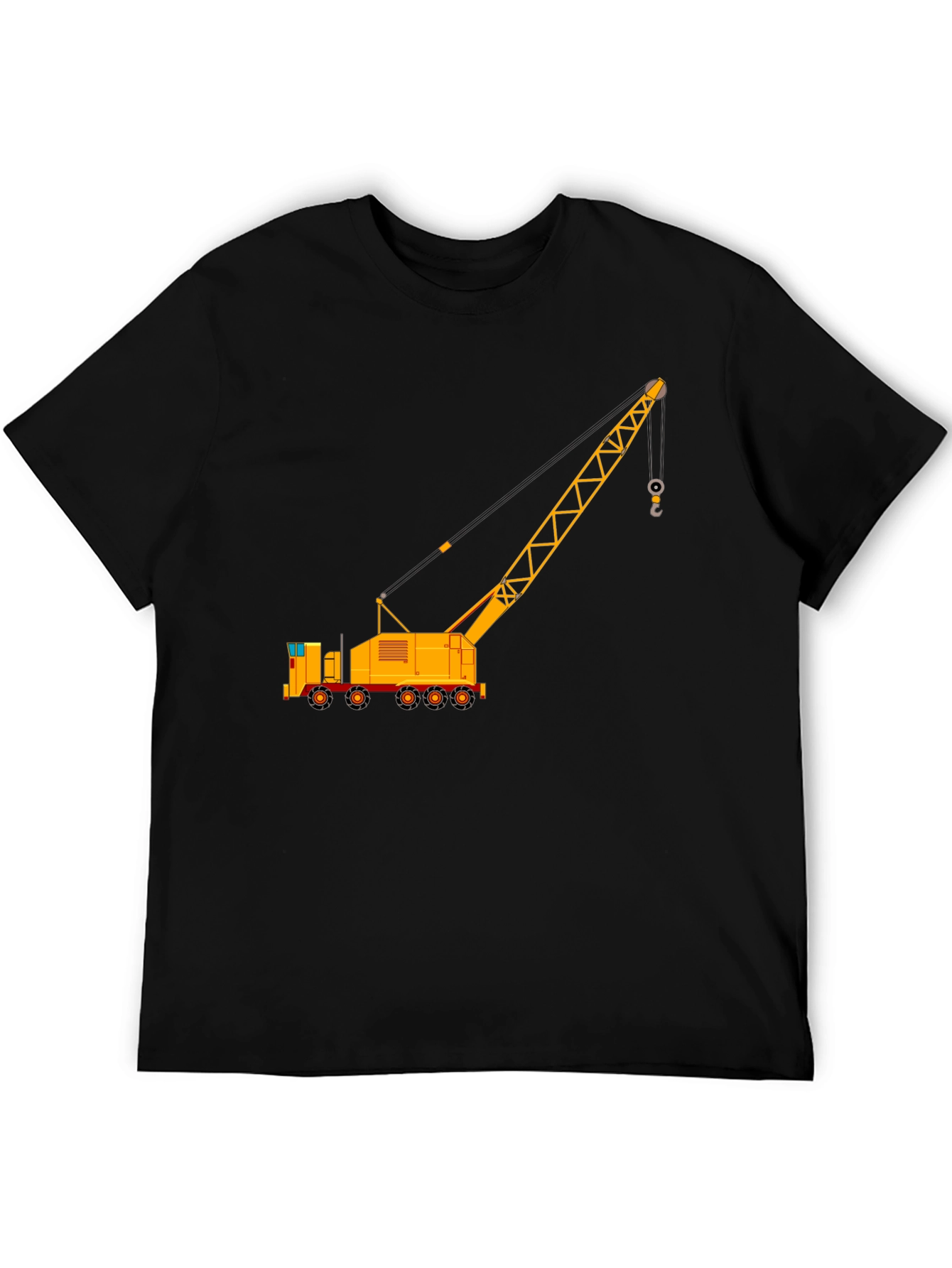 Black Construction Crane Graphic T-Shirt view 5