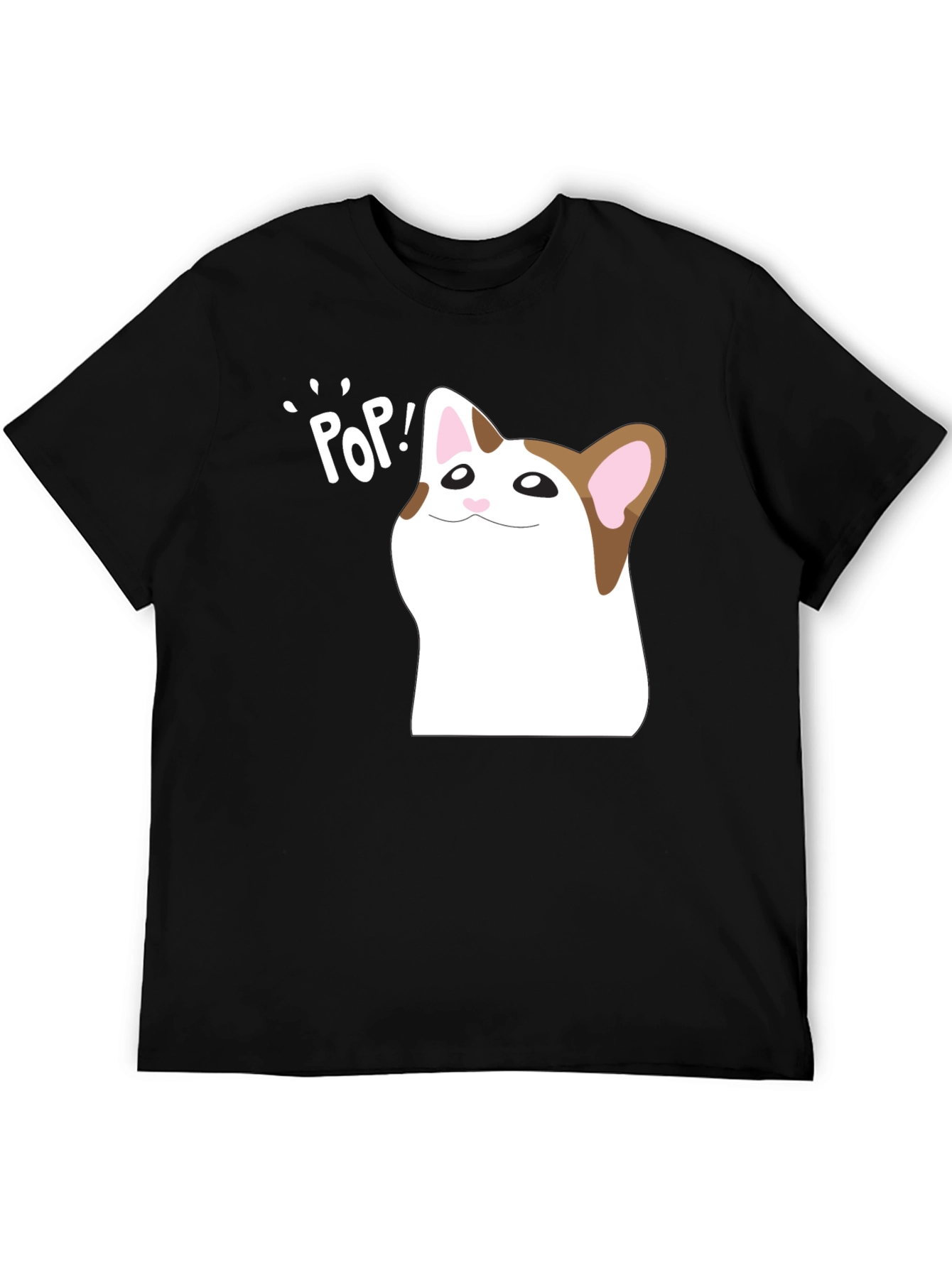 Black Pop Cat Meme T-Shirt - Hilarious Viral Cat Tee view 5
