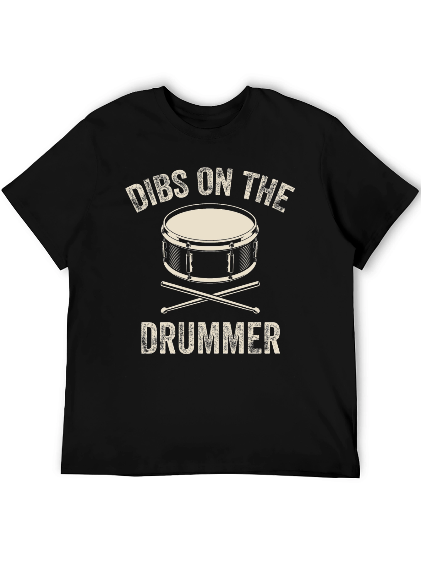 Black Dibs on the Drummer Graphic T-Shirt - Music Lover Tee view 5