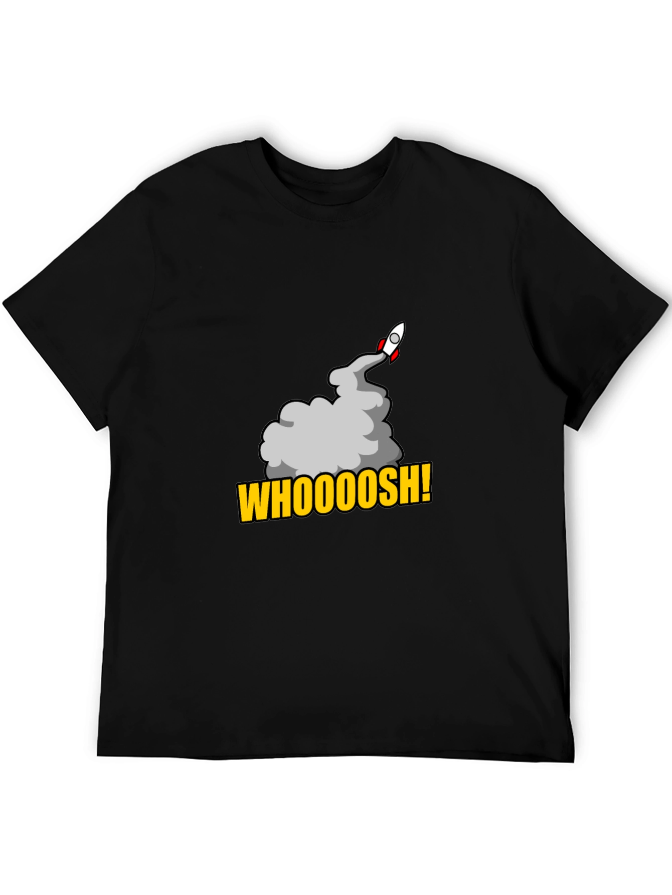 Black Whoooosh Rocket Graphic T-Shirt view 5