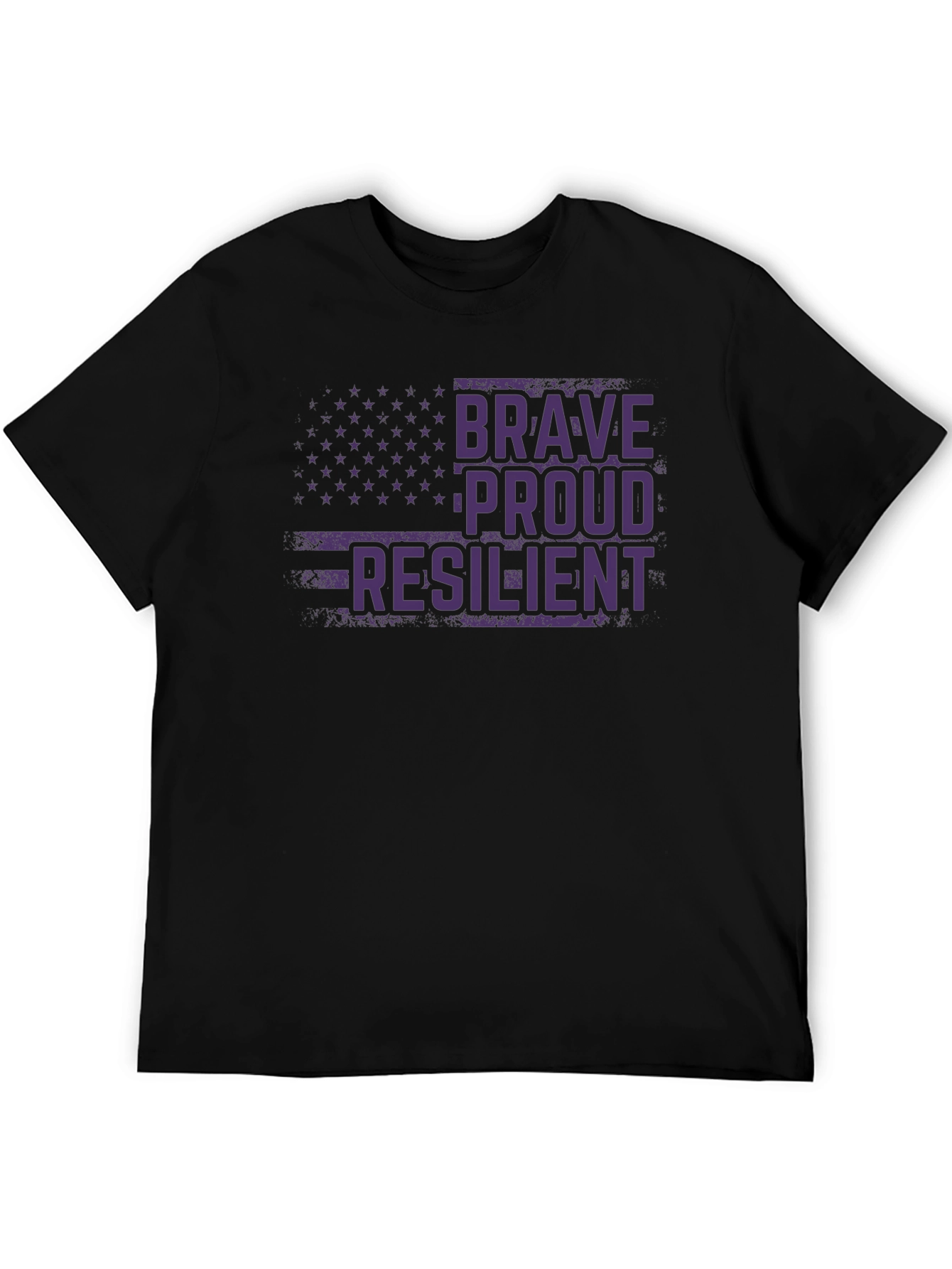 Black Brave, Proud, Resilient Graphic T-Shirt view 5
