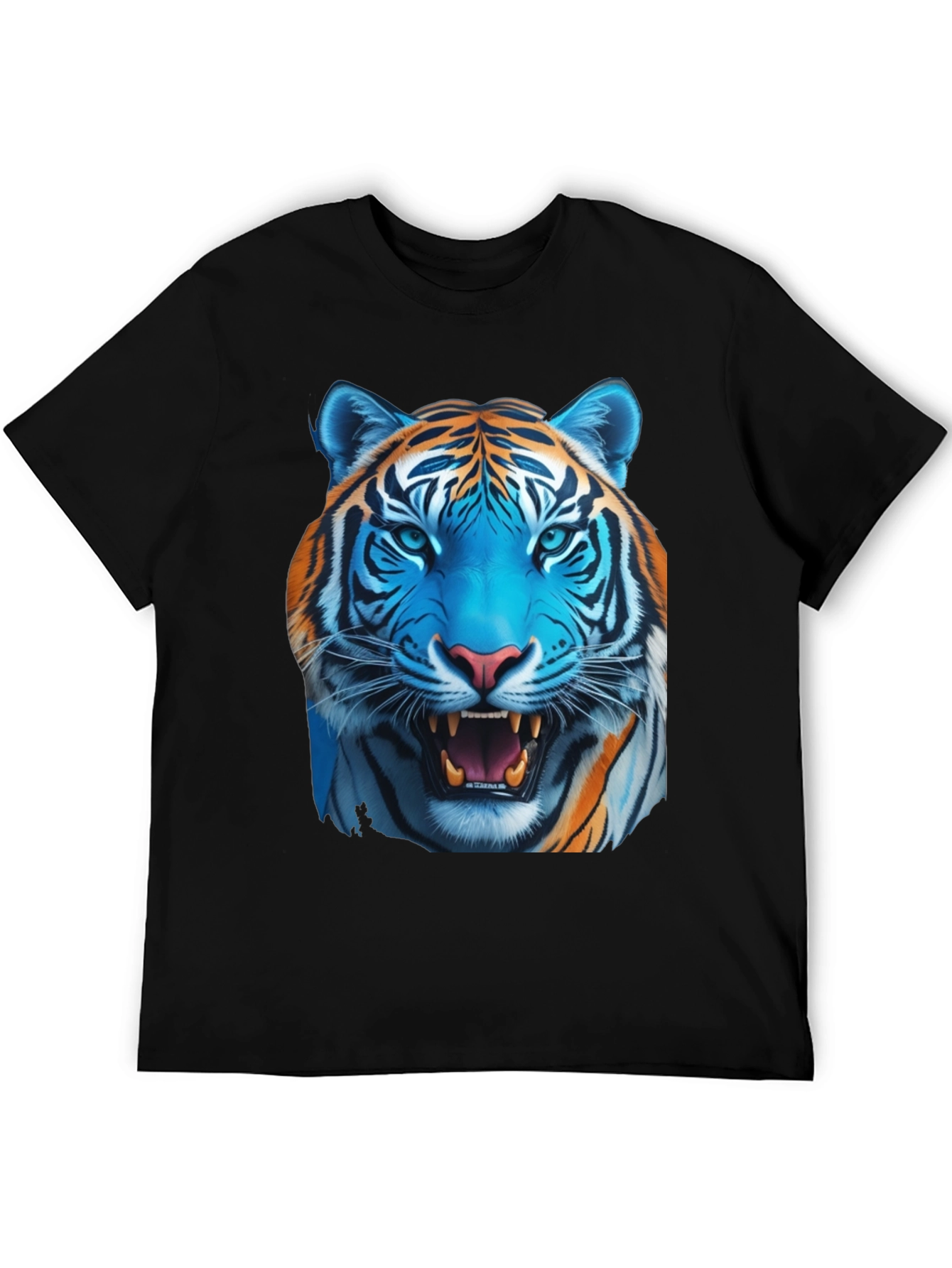 Black Bold Tiger Graphic Tee - Men's Black T-Shirt view 5