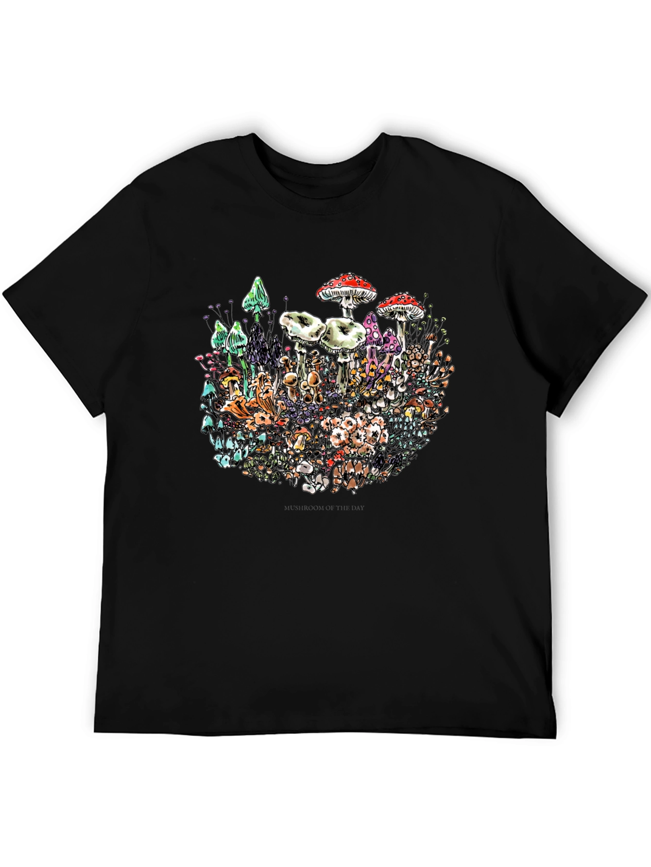 Black Mushroom Graphic T-Shirt view 5