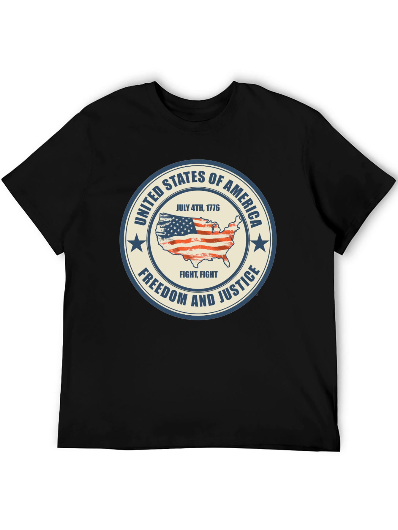 Black United States Patriotic T-Shirt view 5
