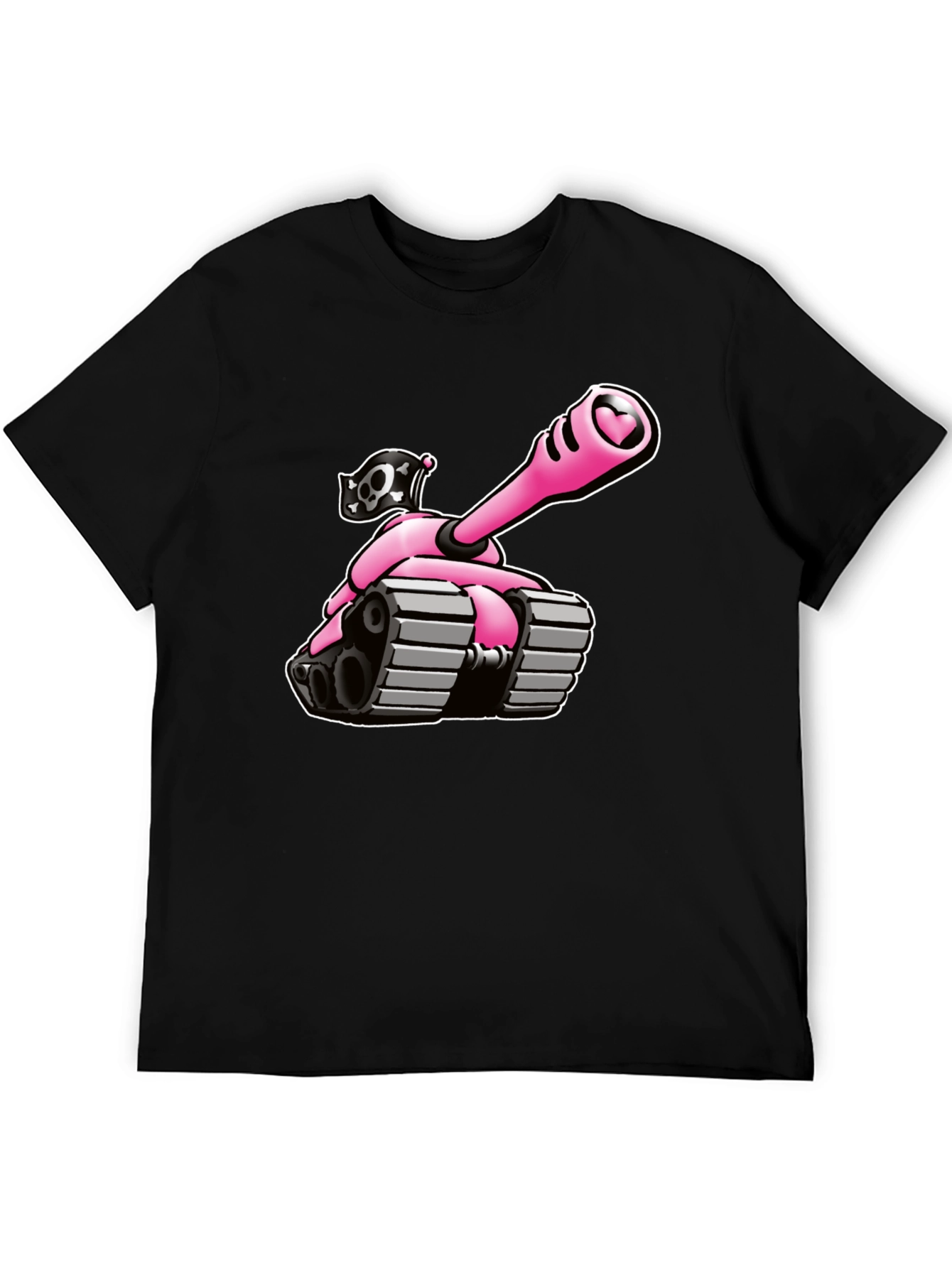 Black Pink Tank T-Shirt - Heart Cannon Pirate Tee view 5