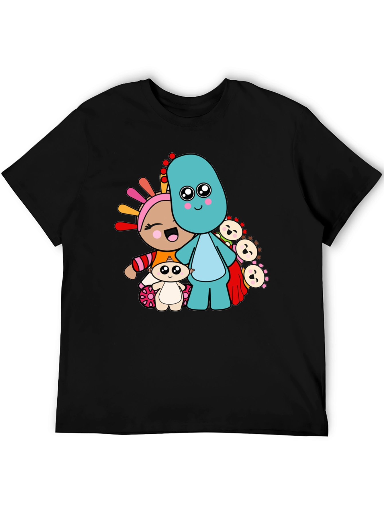 Black In the Night Garden Cartoon Character Black T-Shirt view 5