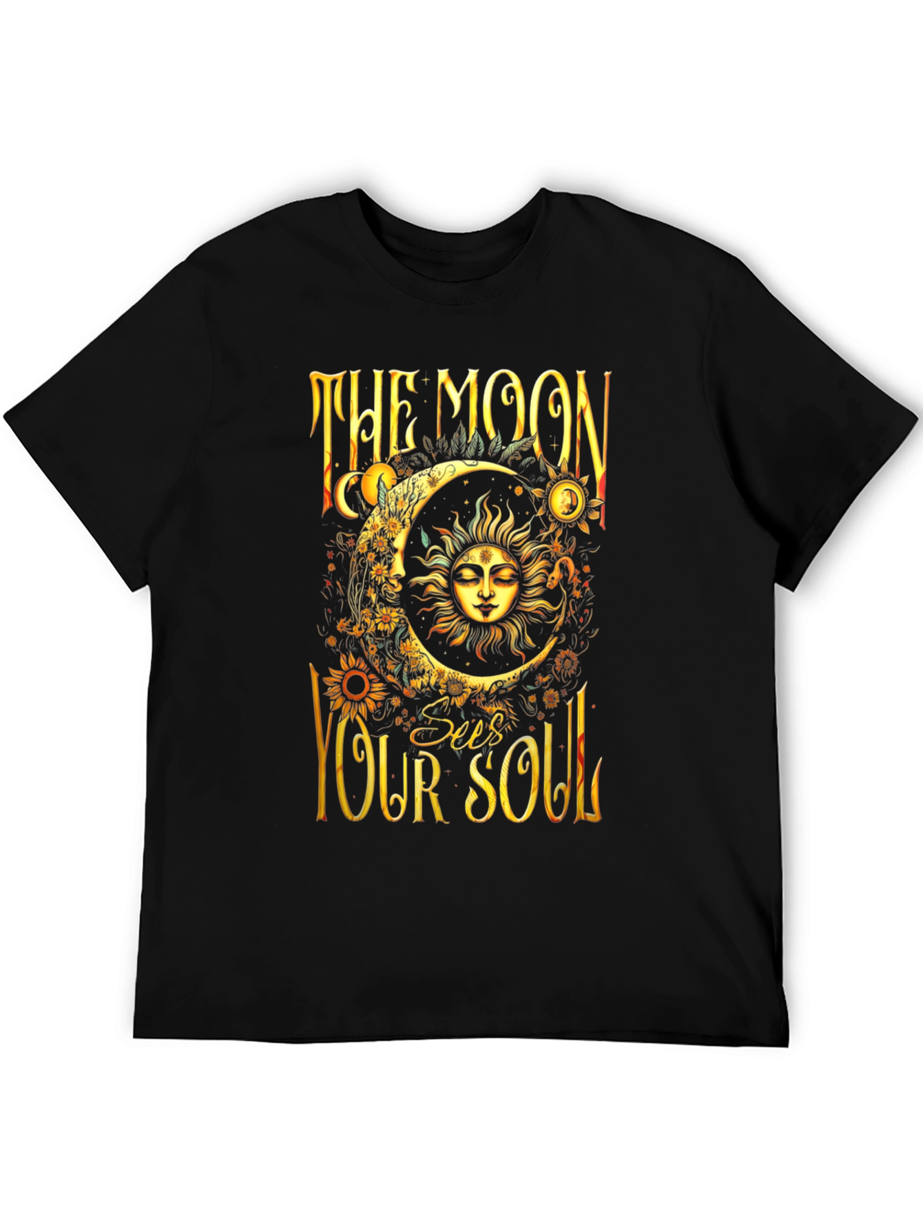 Black The Moon Sees Your Soul Graphic Tee view 5