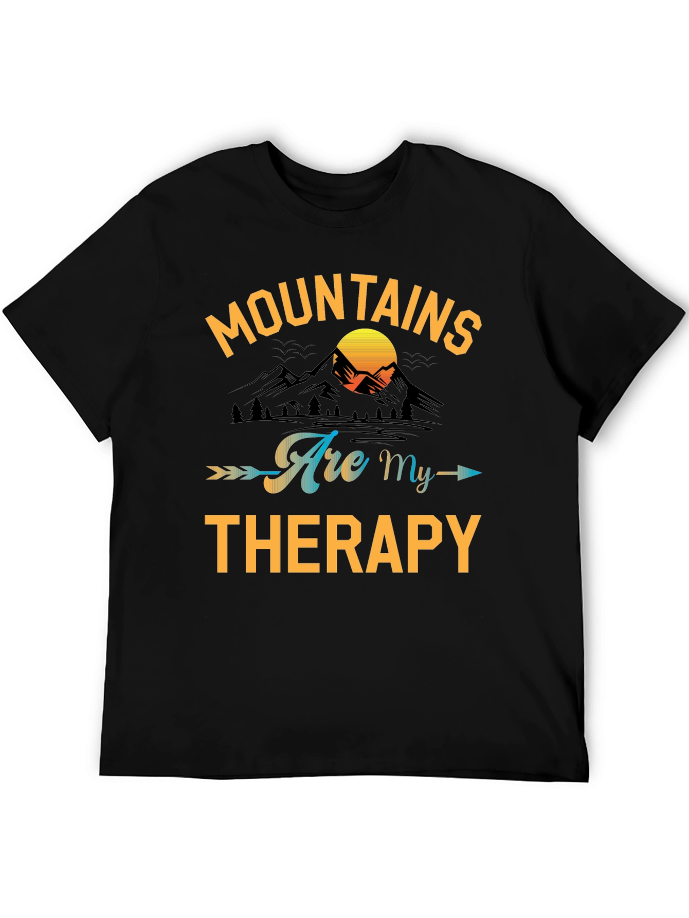 Black Mountains Are My Therapy Black Graphic Tee view 5