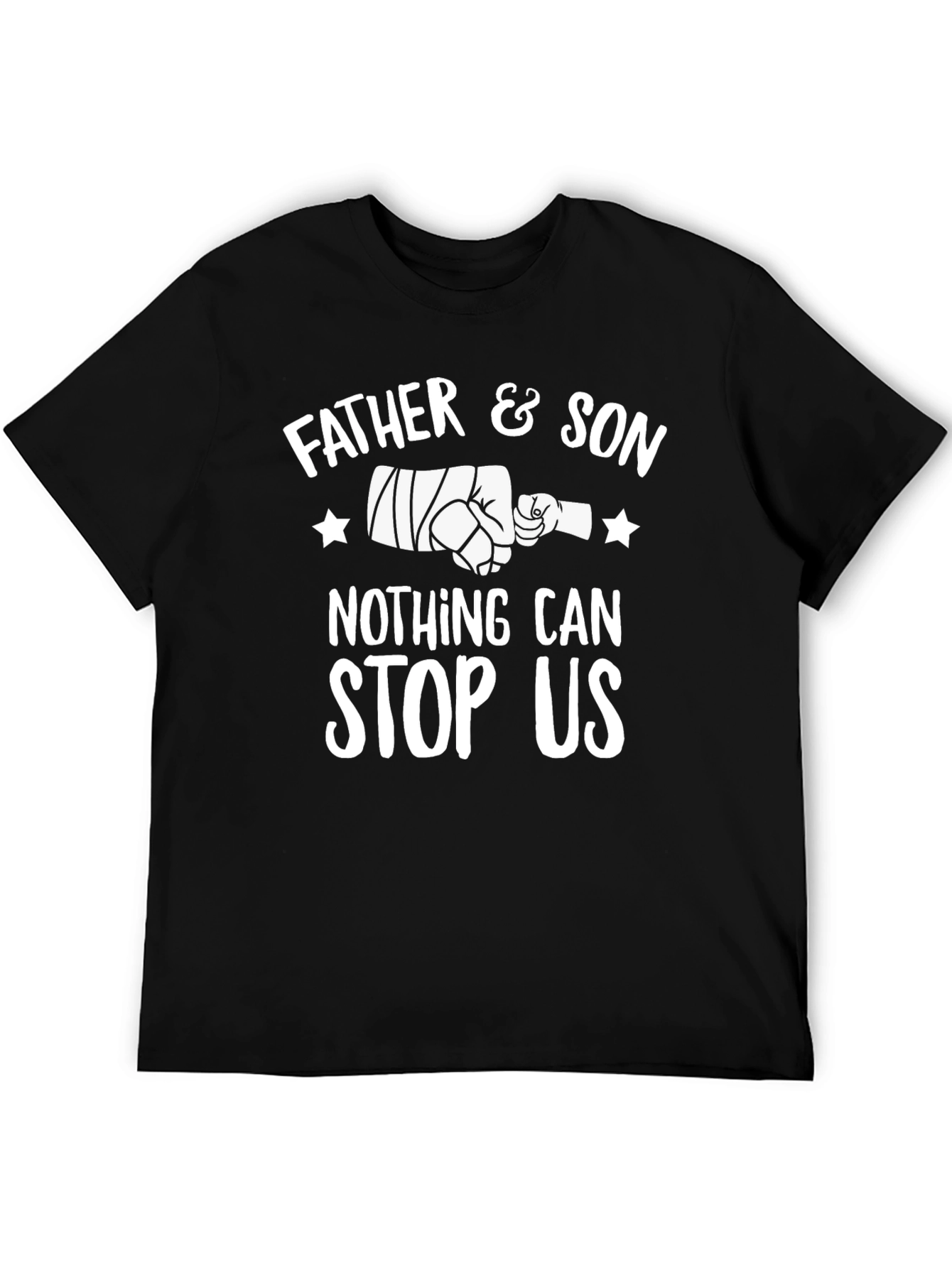 Black Father & Son Graphic Print Crew Neck T-Shirt view 5