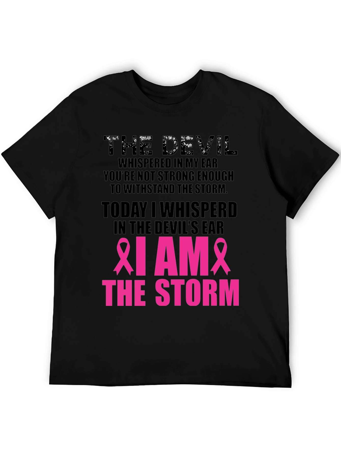 Black I Am the Storm Graphic Tee - Cancer Awareness view 5