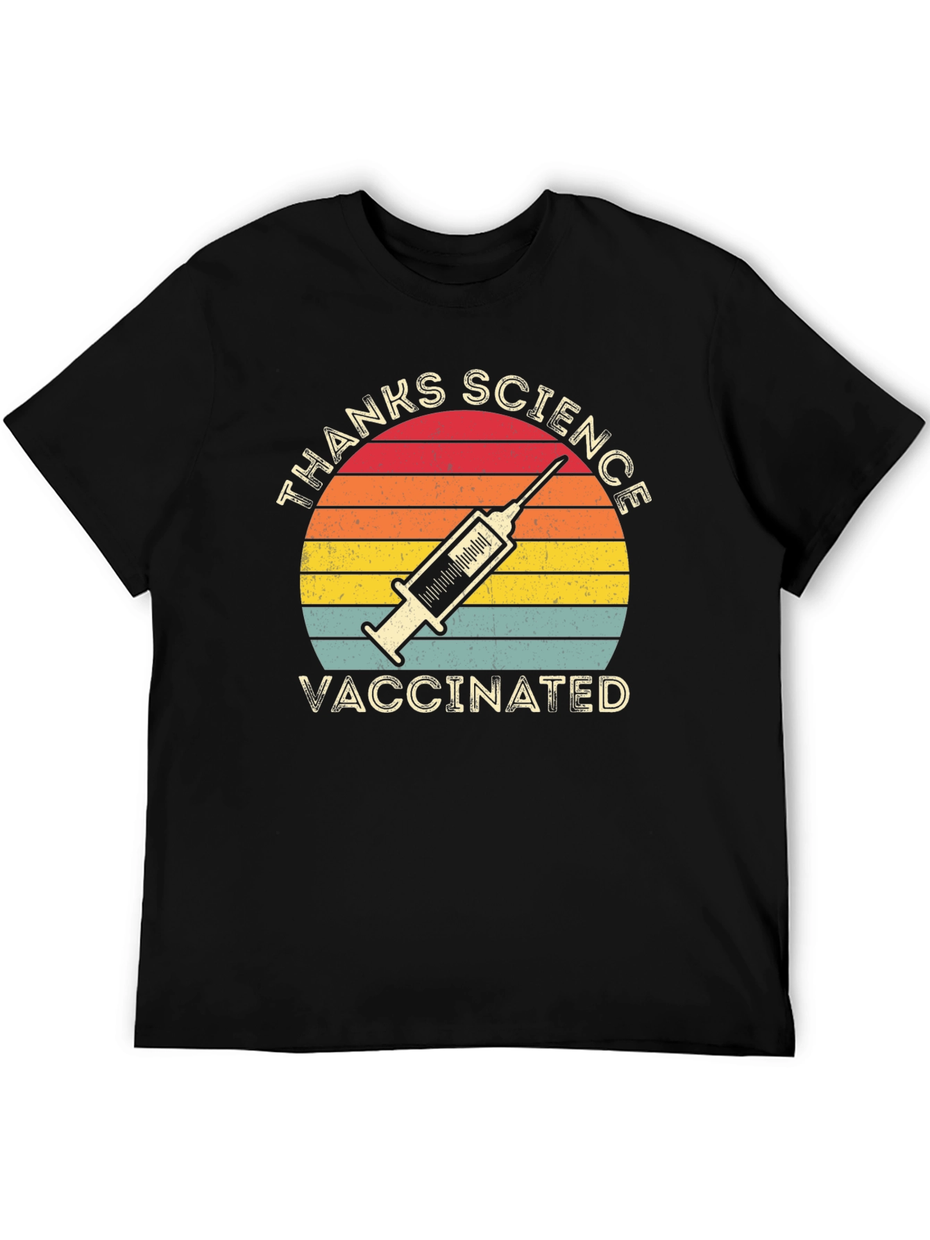 Black Thanks Science Vaccinated T-Shirt view 5
