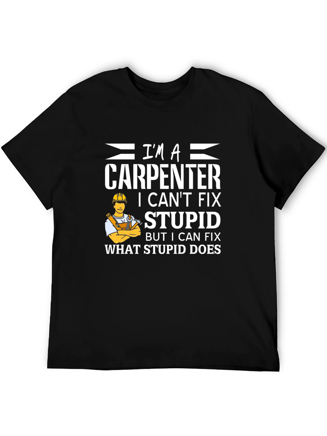 Black Carpenter Fix T-Shirt - Funny Occupation Tee view 5