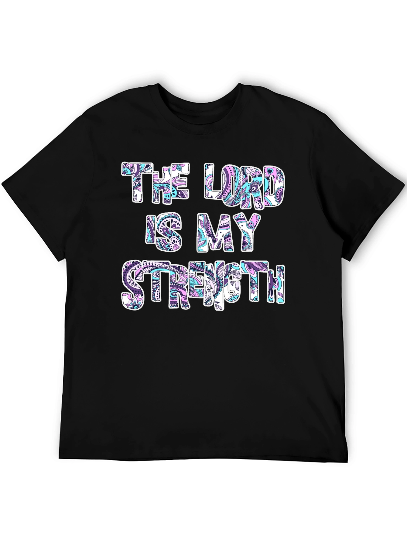 Black The Lord Is My Strength Graphic T-Shirt view 5