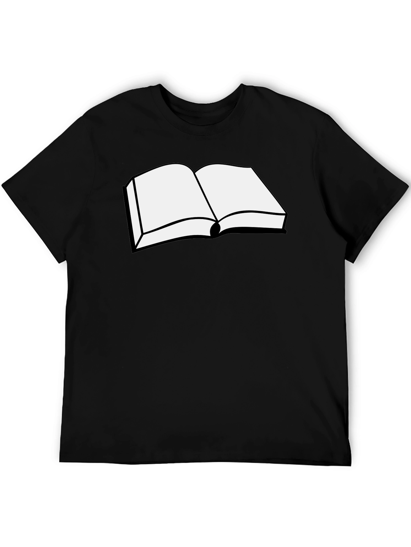 Black Open Book Graphic Tee - Black Cotton T-Shirt view 5