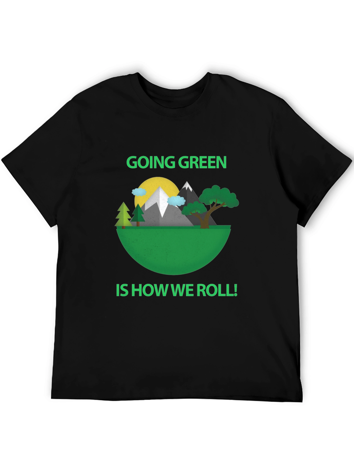 Black Eco-Friendly 'Going Green' Graphic Tee view 5