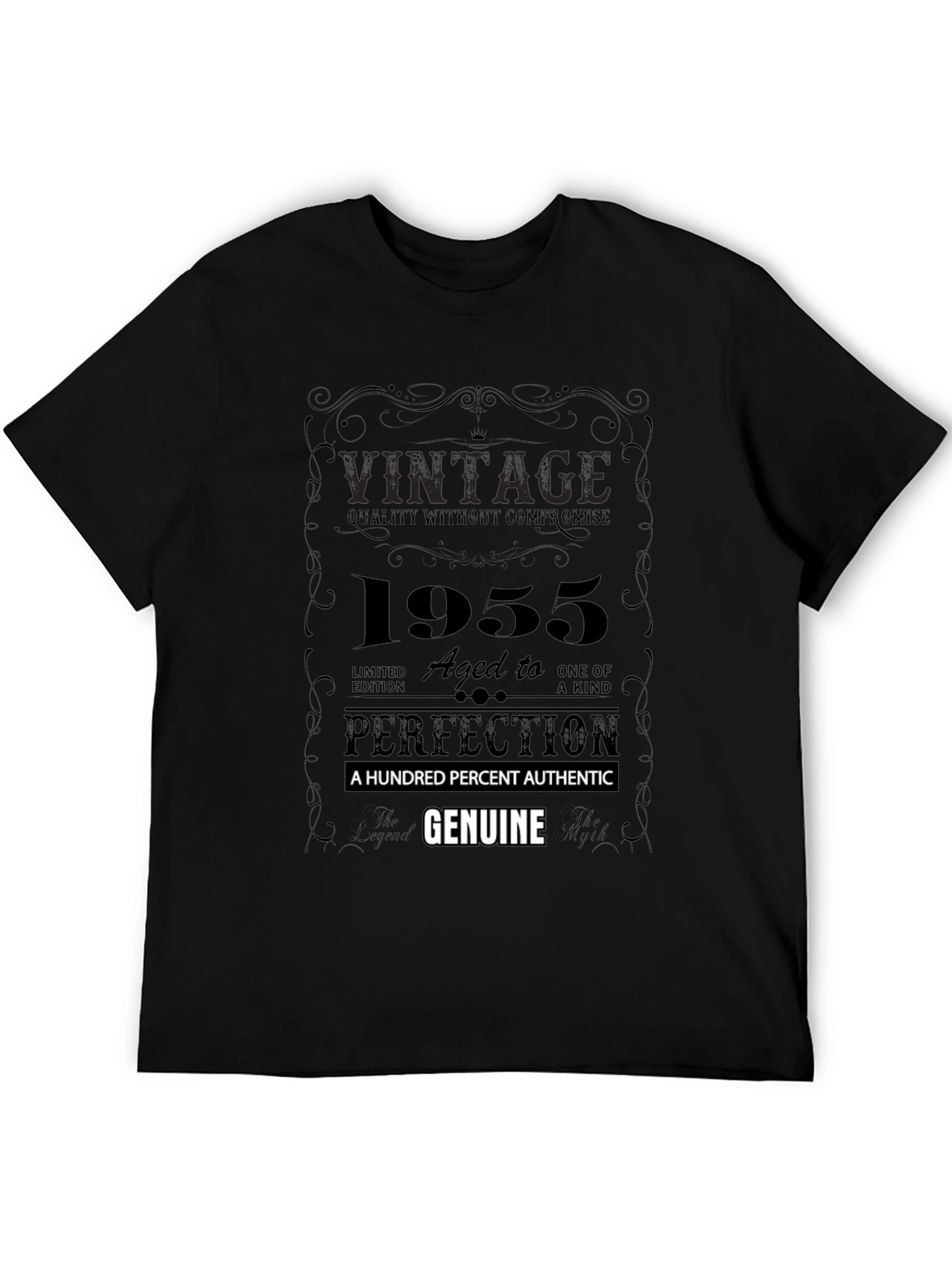Black Vintage 1955 Aged to Perfection T-Shirt view 5