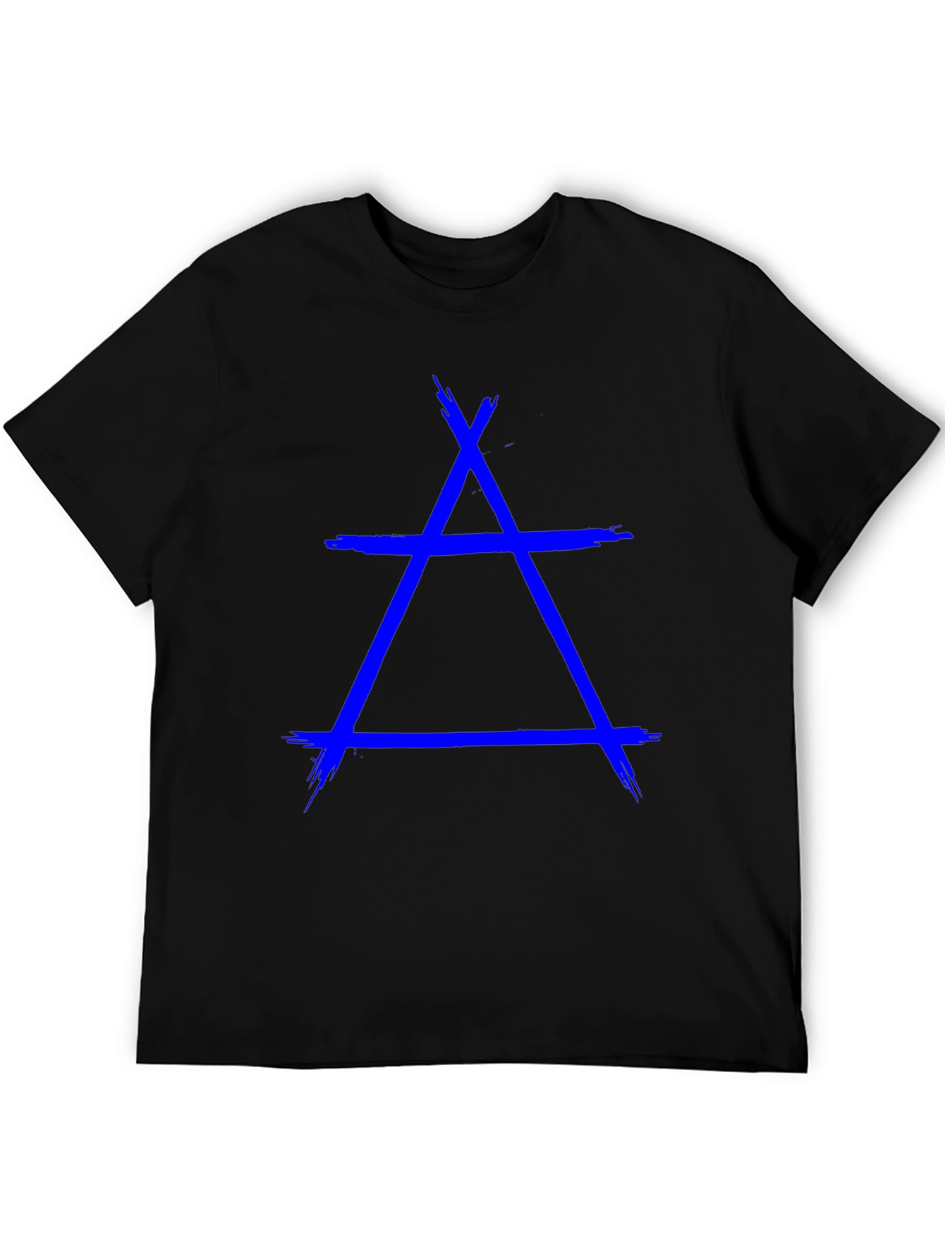 Black Geometric T-Shirt - Abstract Triangle Design view 5