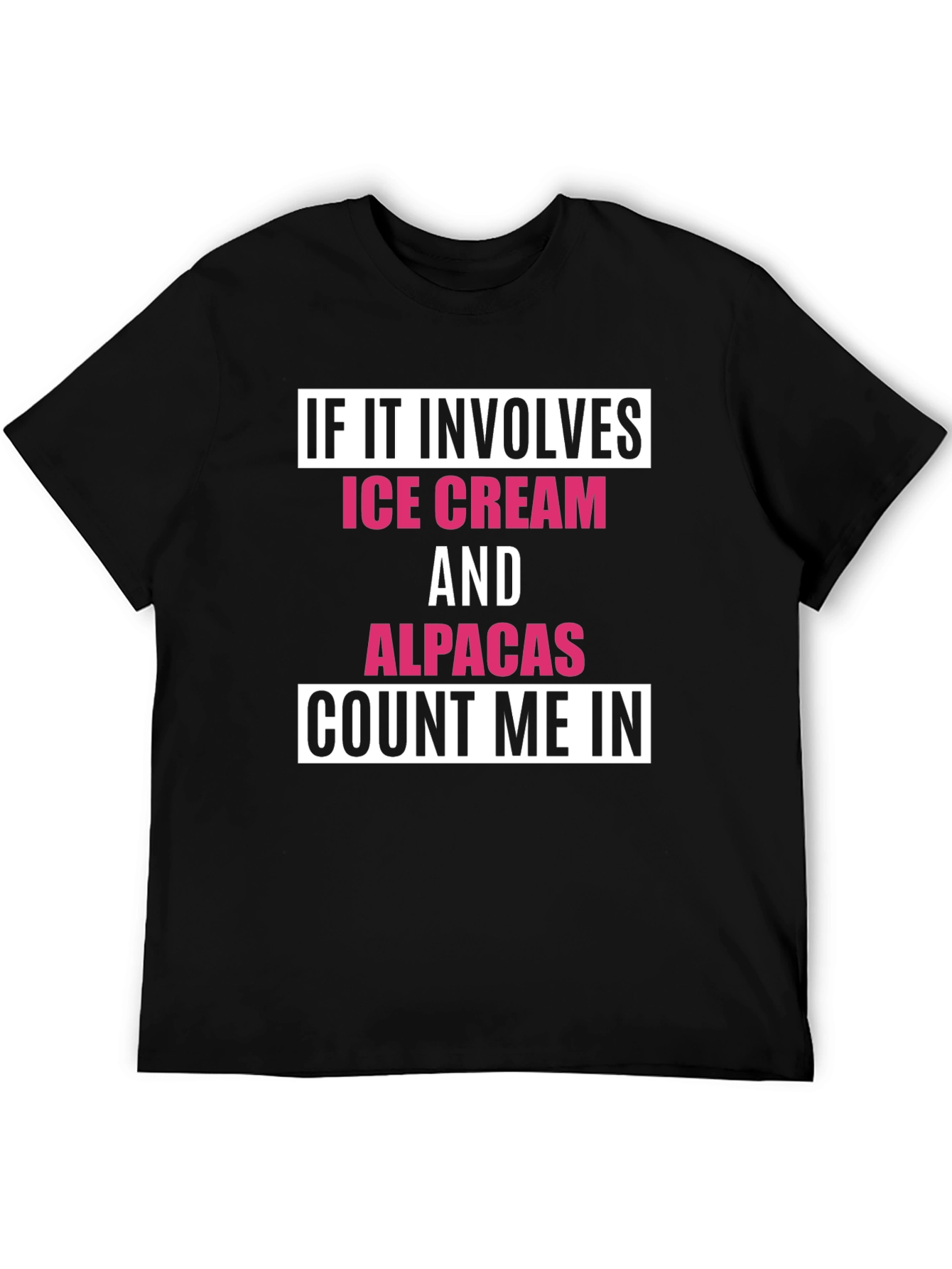 Black Ice Cream & Alpacas T-Shirt - Count Me In view 5