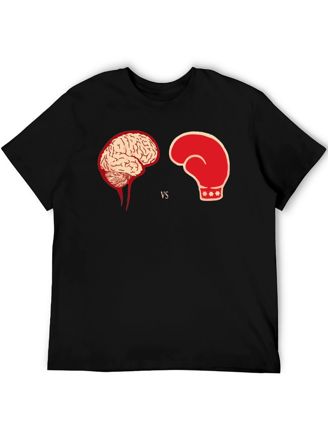 Black Brain vs Brawn Black Graphic Tee view 5