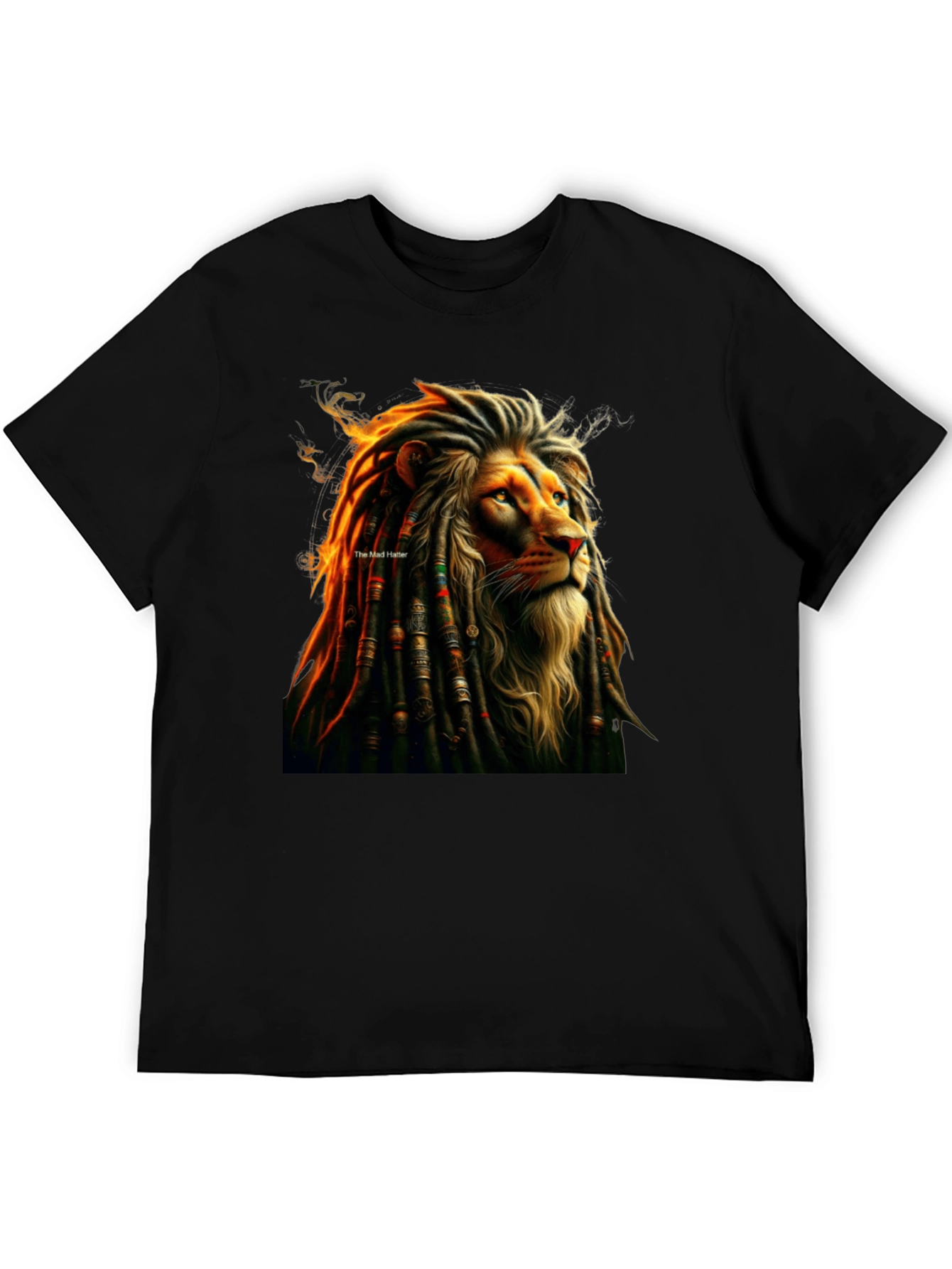 Black Lion Dreadlocks Graphic Tee - Reggae Inspired T-Shirt view 5