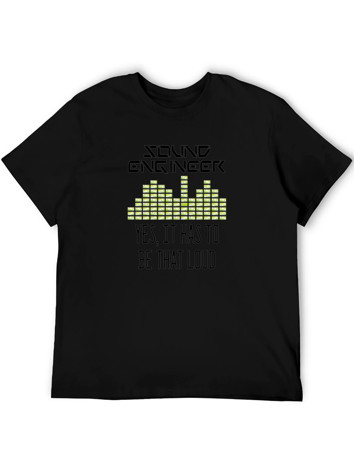 Black Sound Engineer Graphic T-Shirt - That Loud! view 5