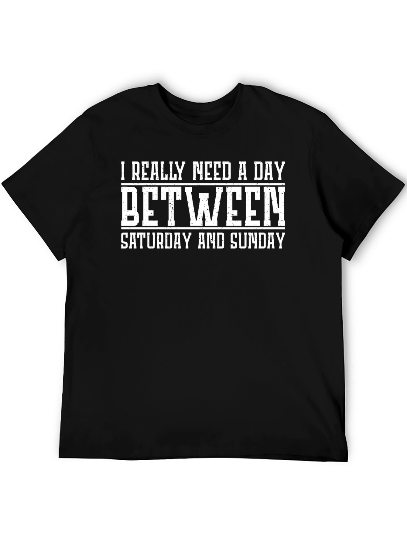 Black Funny "Day Between" Graphic T-Shirt view 5