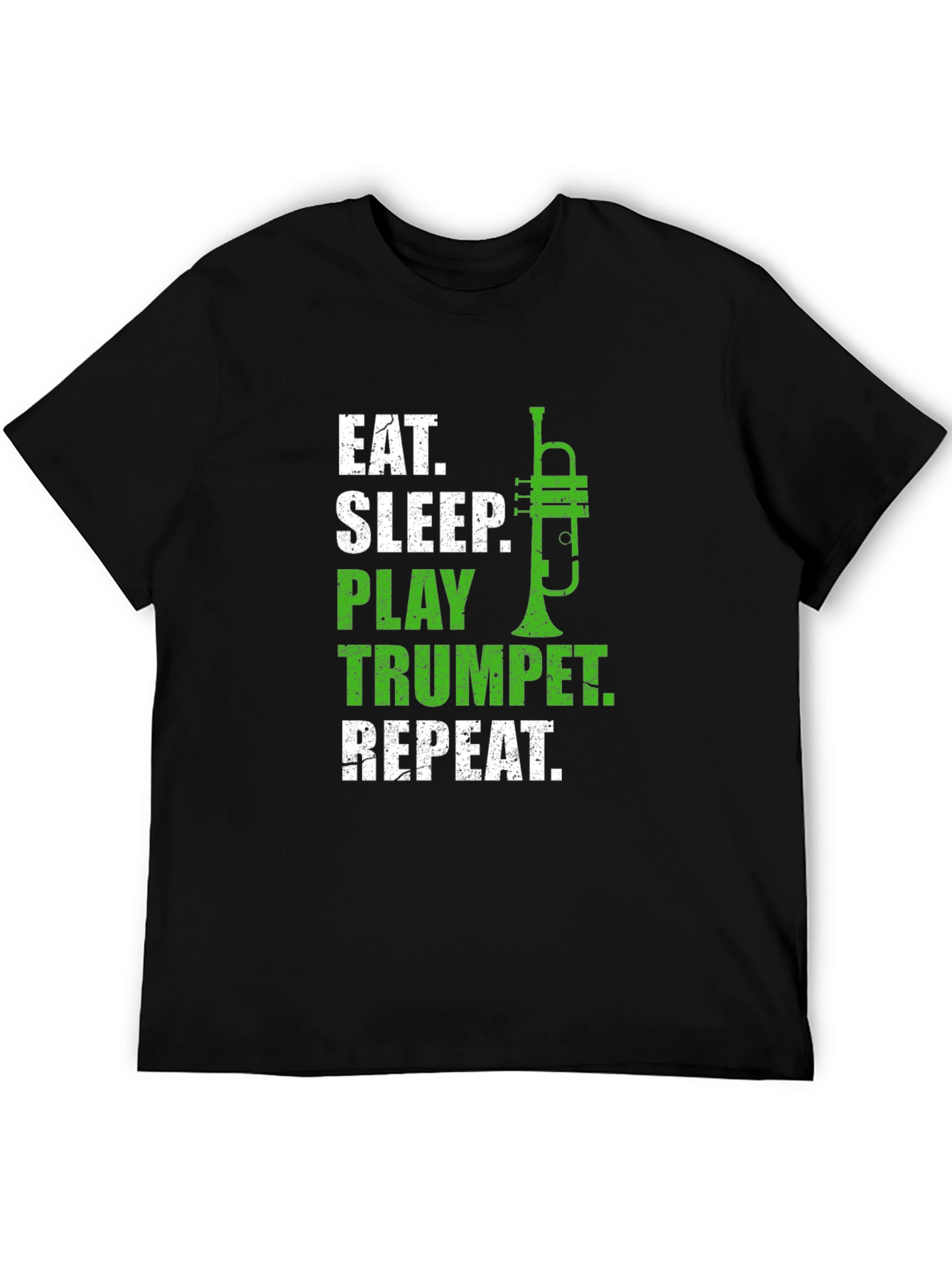 Black Eat Sleep Play Trumpet Repeat Black T-Shirt view 5