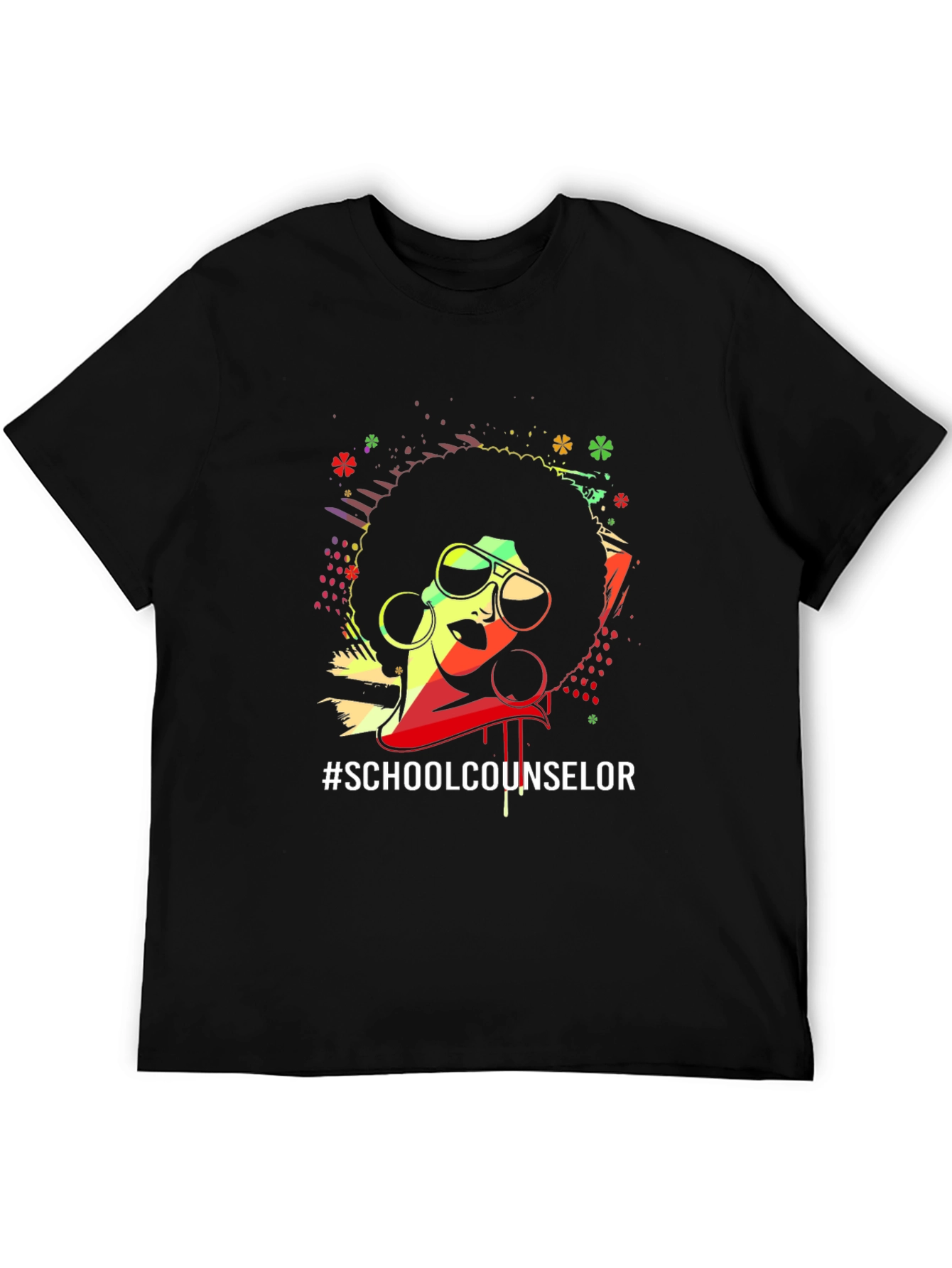 Black Afro School Counselor Graphic Tee view 5