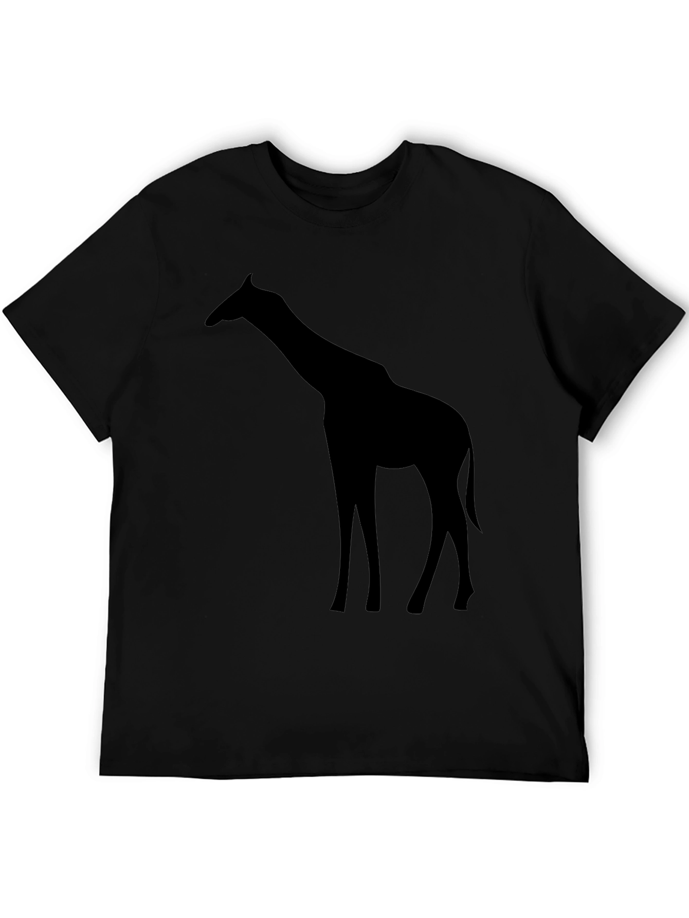 Black Giraffe Silhouette T-Shirt - Black Graphic Tee view 5