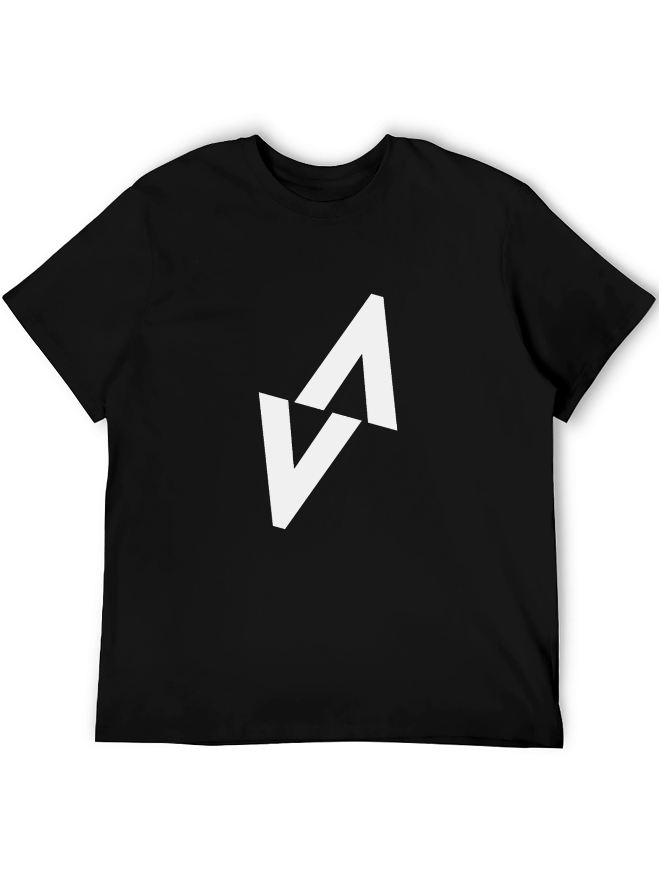 Modern Black T-Shirt with Abstract White Arrow Design - 5