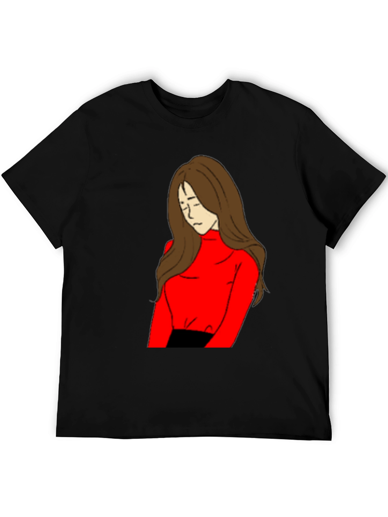 Black Artistic Girl Graphic T-Shirt view 5