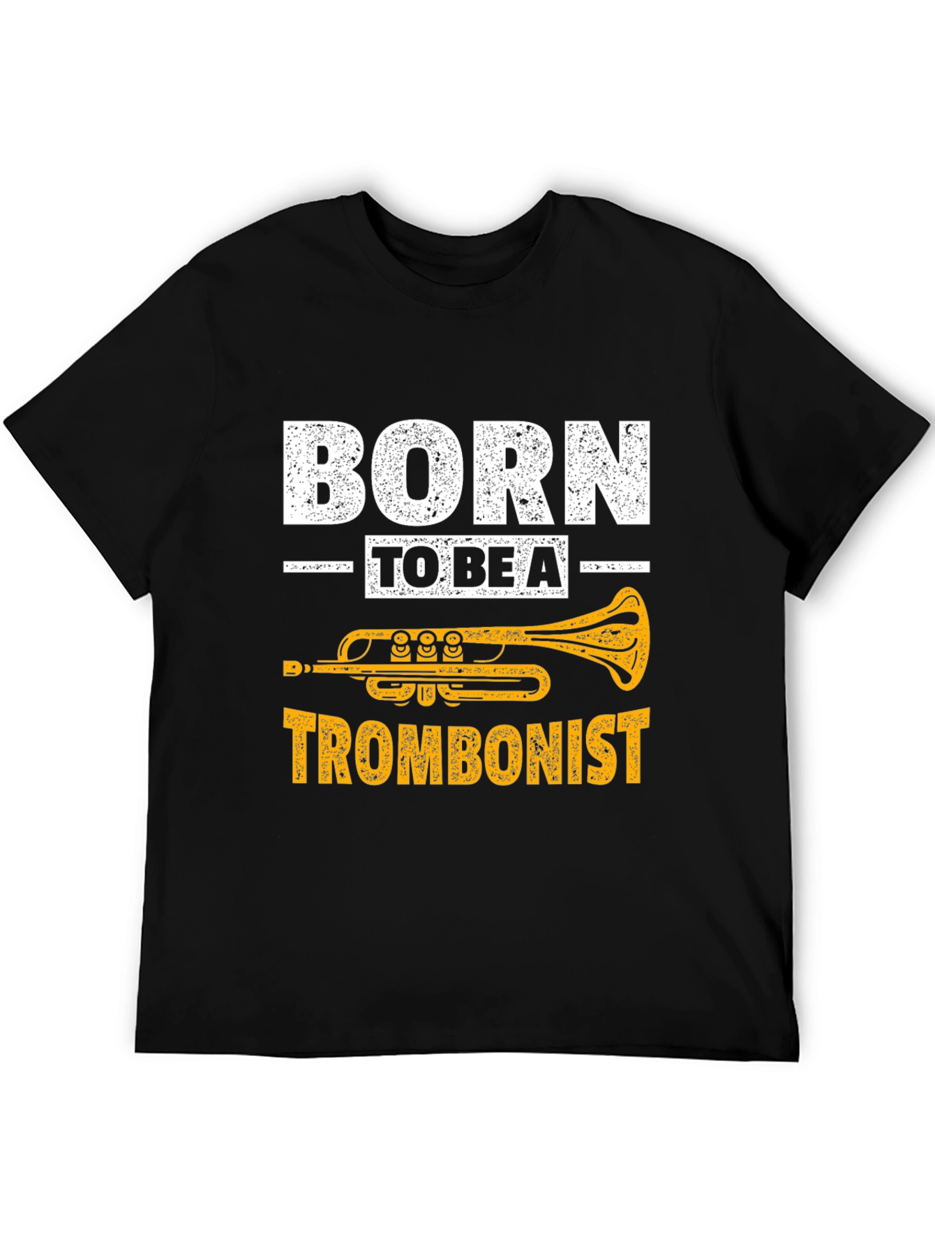 Black Born to Be a Trombonist Graphic T-Shirt view 5