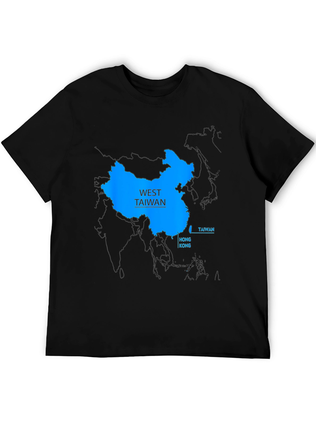 Black West Taiwan Map T-Shirt - Political Statement Tee view 5