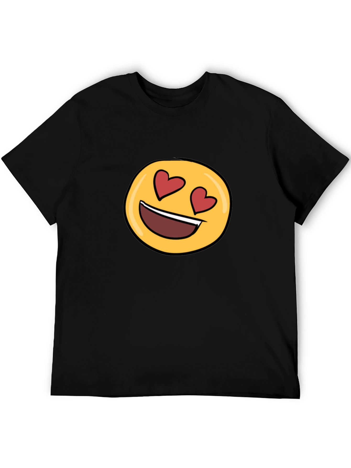 Black Emoji Heart Eyes Black T-Shirt - Express Your Love! view 5