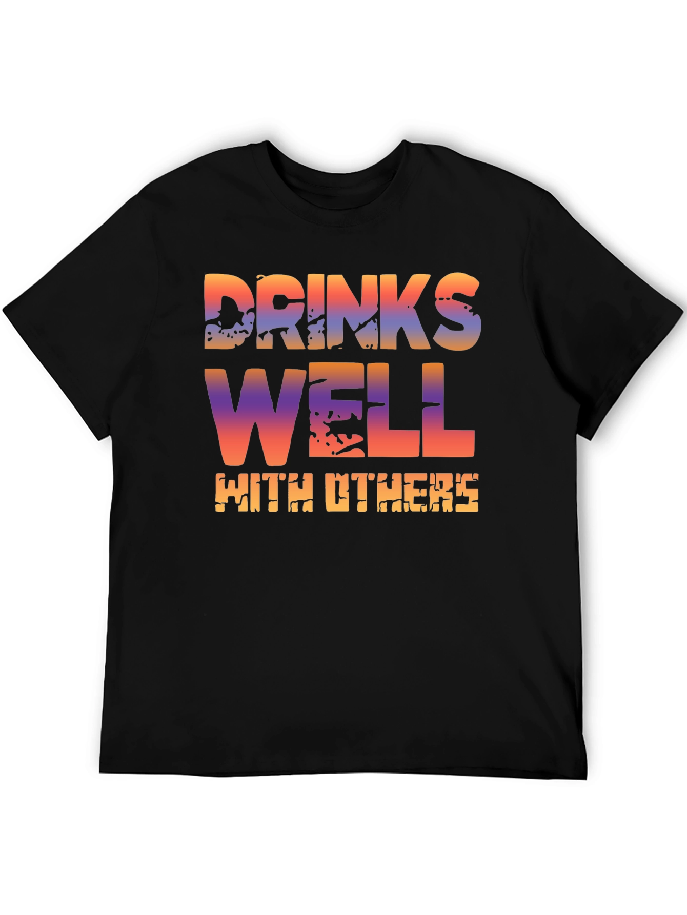 Black Drinks Well With Others T-Shirt - Novelty Graphic Tee view 5