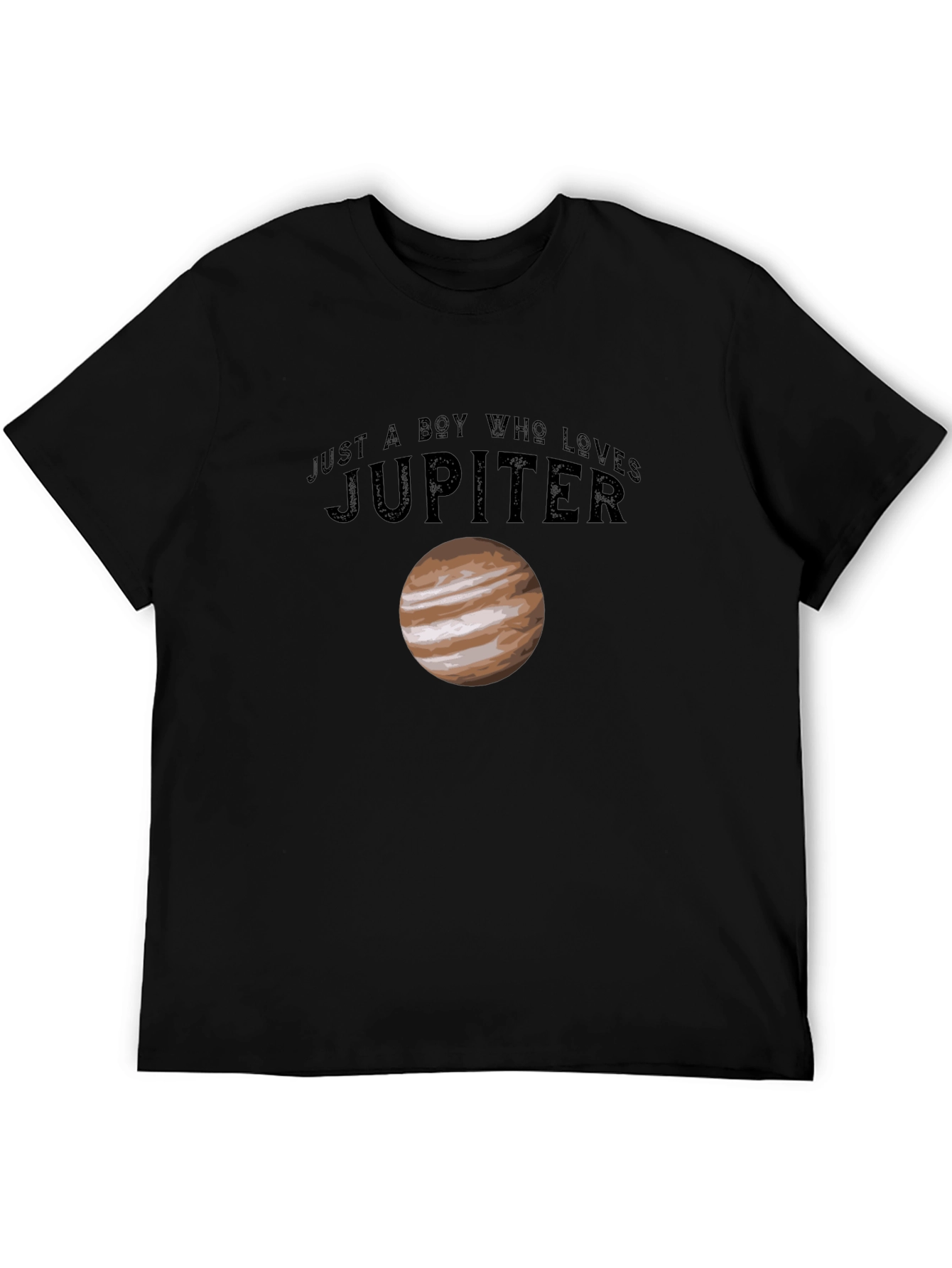 Black Just a Boy Who Loves Jupiter T-Shirt view 5