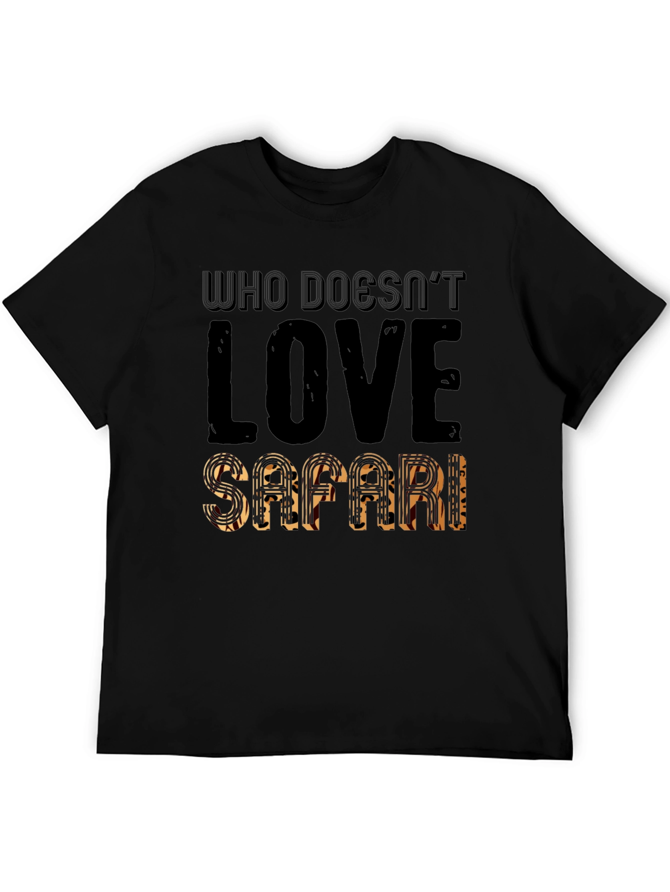 Black Safari Lover Black Graphic T-Shirt view 5