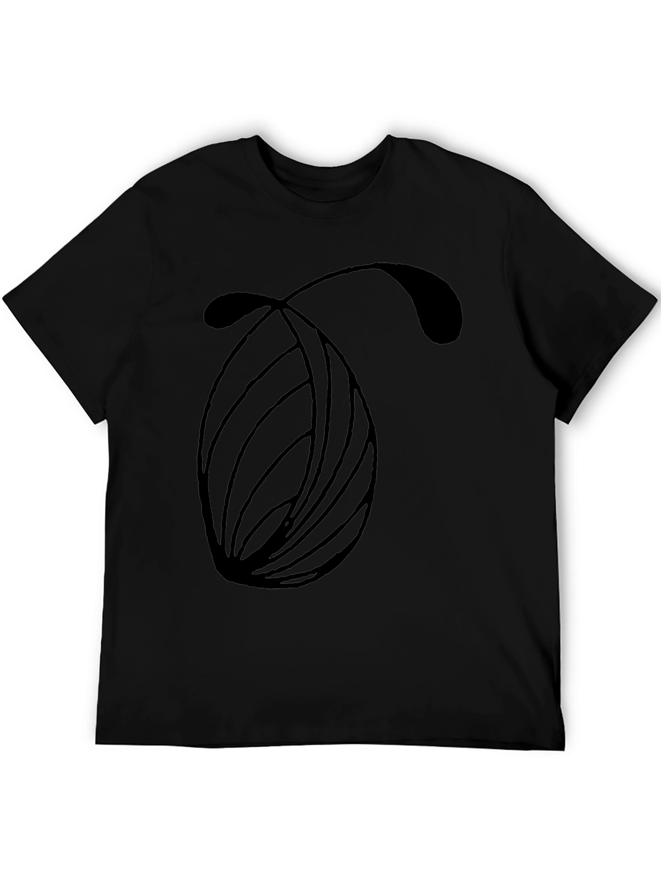 Modern Abstract Graphic Black T-Shirt - 5