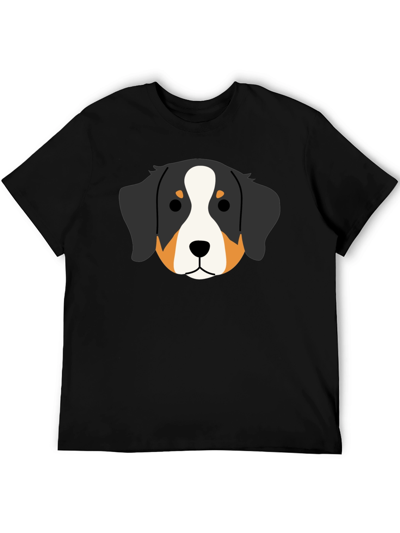 Black Bernese Mountain Dog Head Graphic Tee - Black view 5