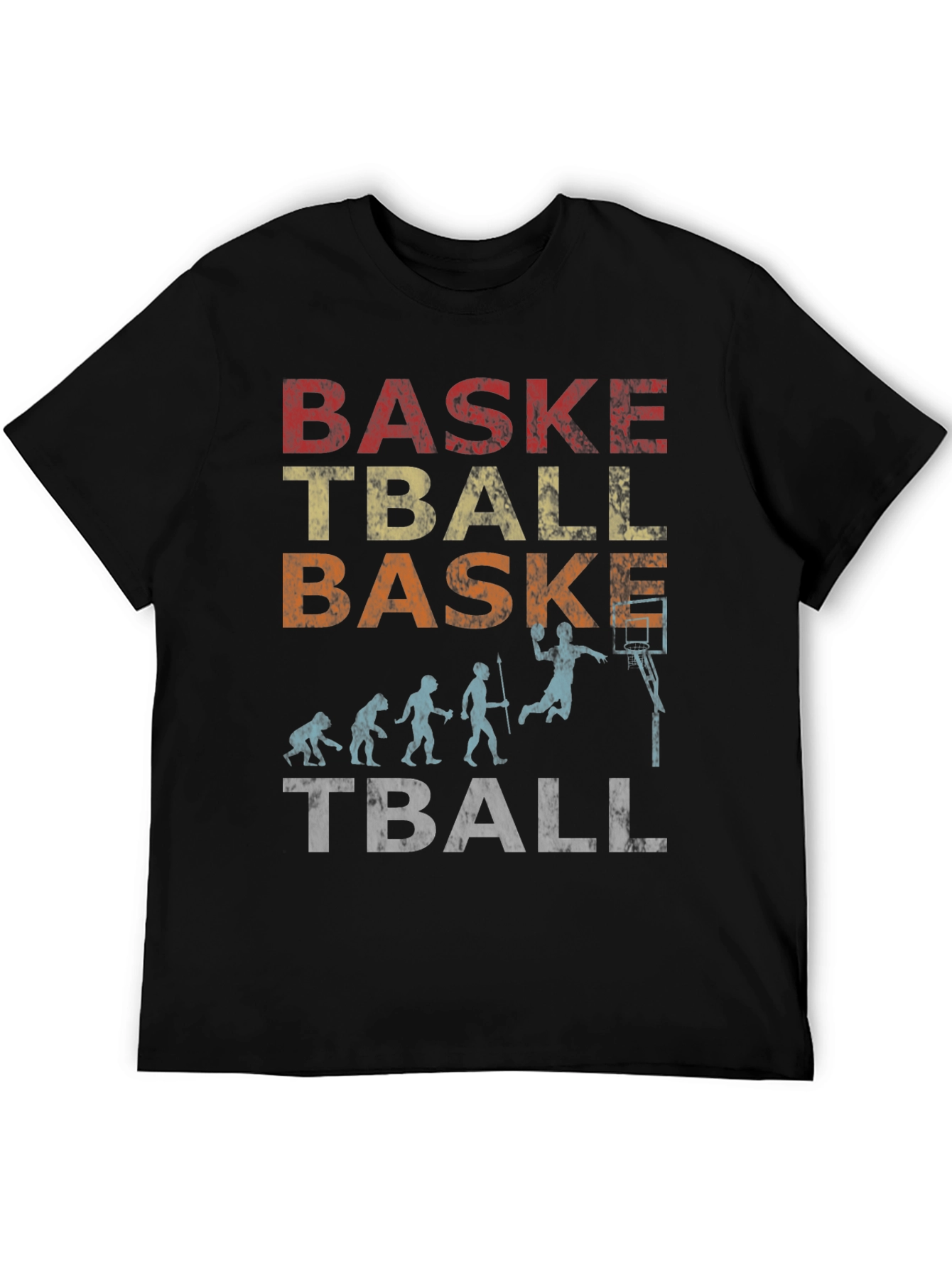 Black Evolution of Basketball Graphic T-Shirt view 5