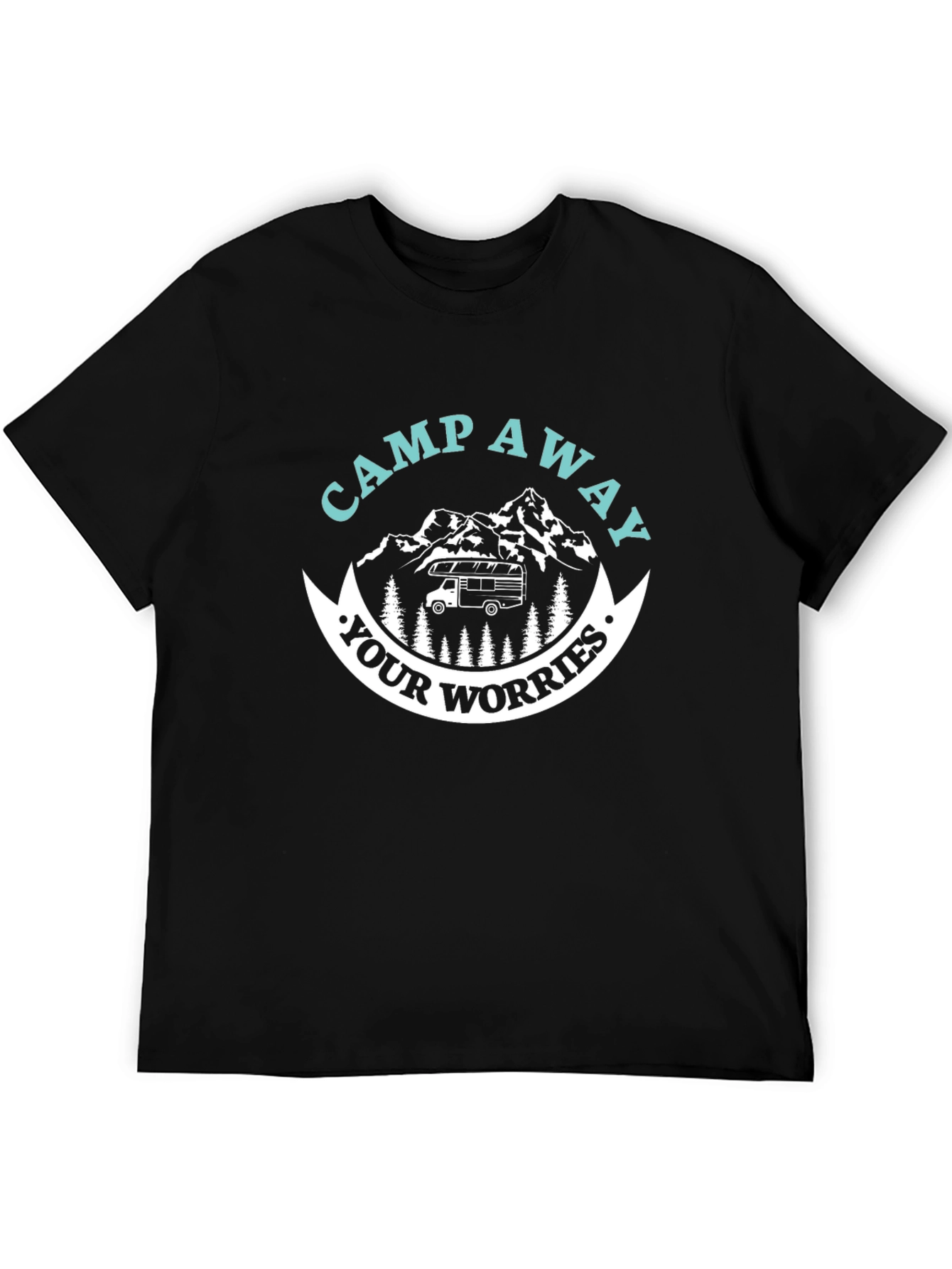 Black Camp Away Your Worries Graphic Tee view 5