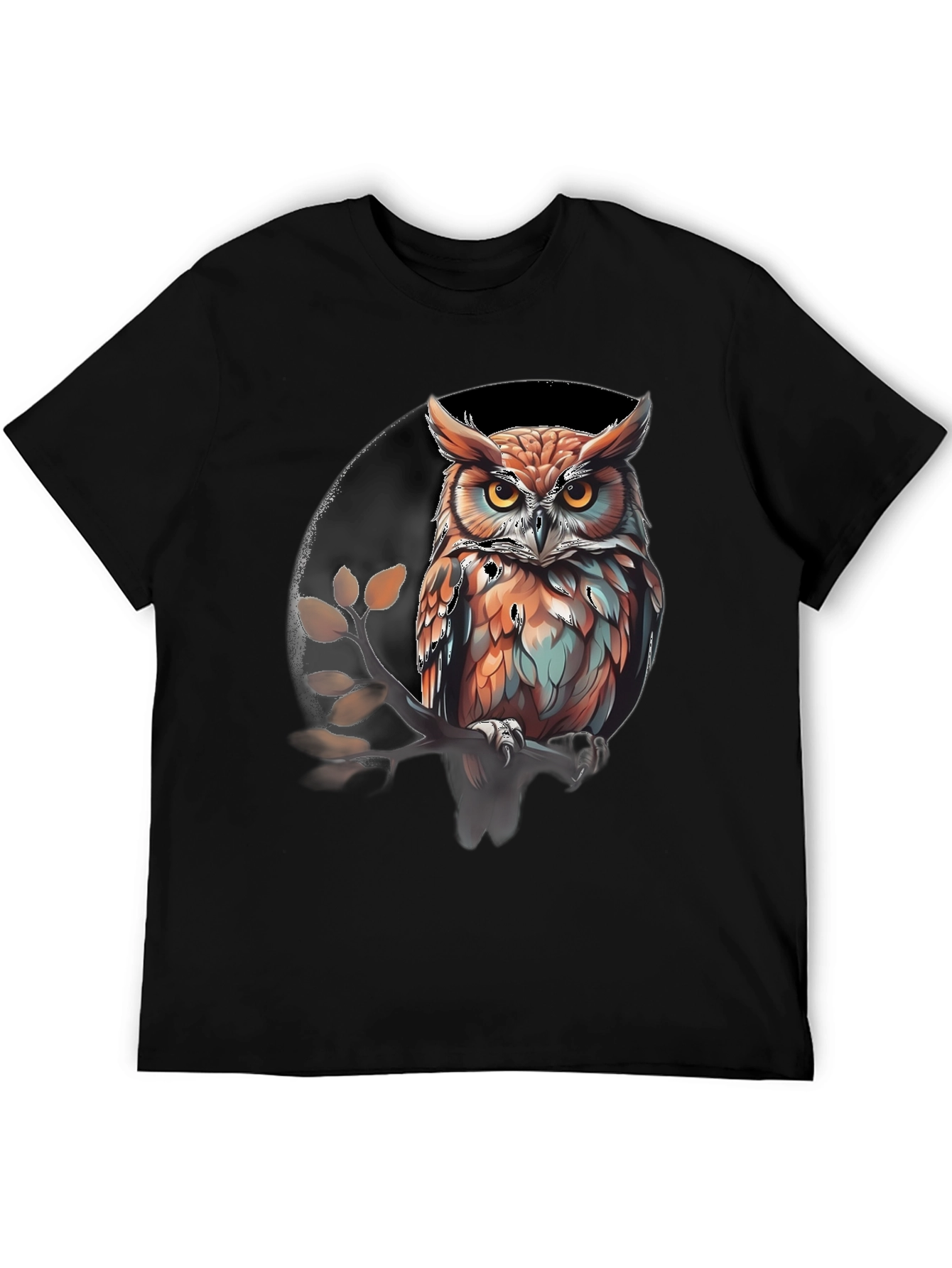 Black Owl Graphic Print Tee - Stylish Men's T-Shirt view 5