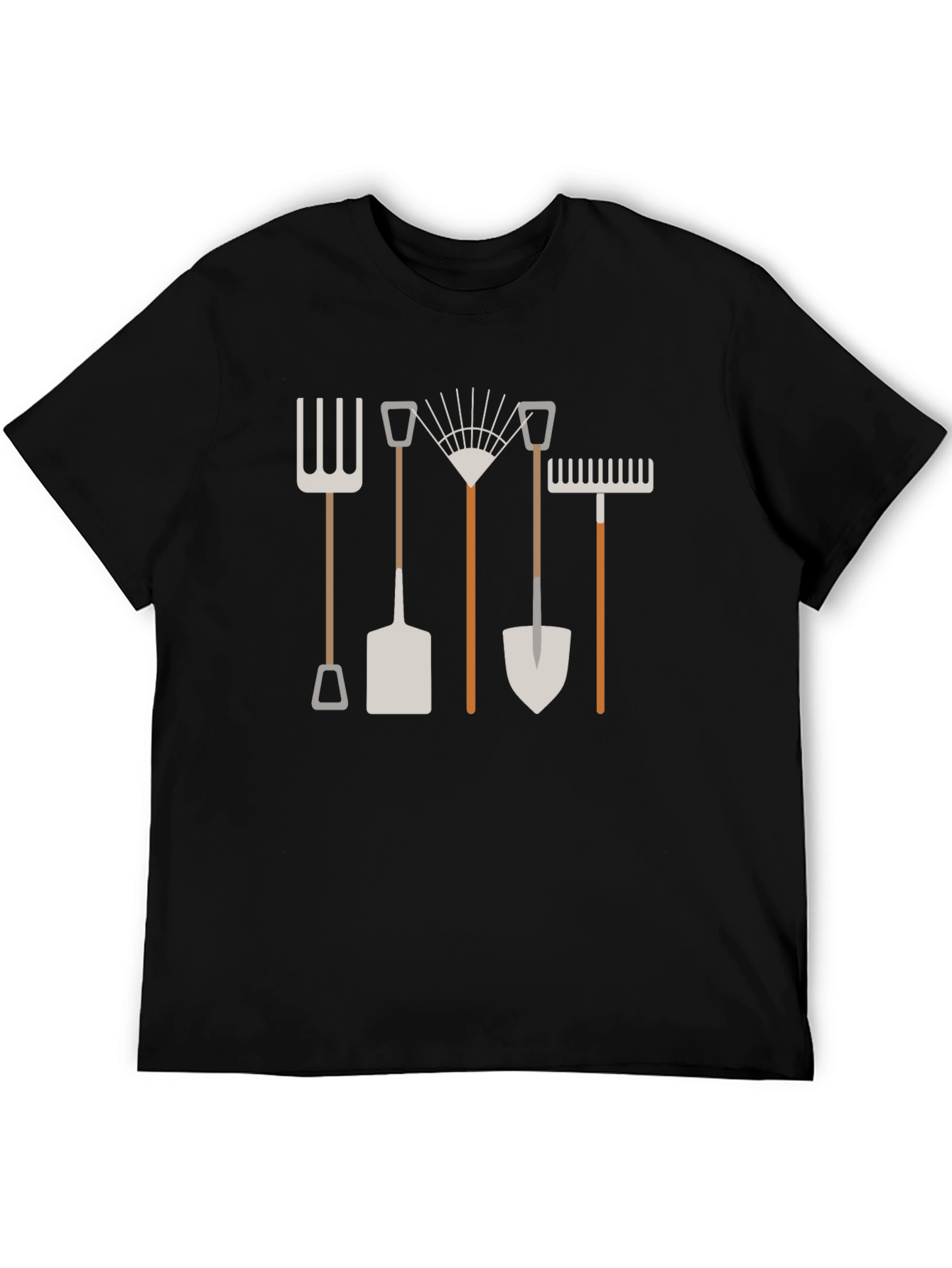Black Gardening Tools Graphic T-Shirt - Black view 5