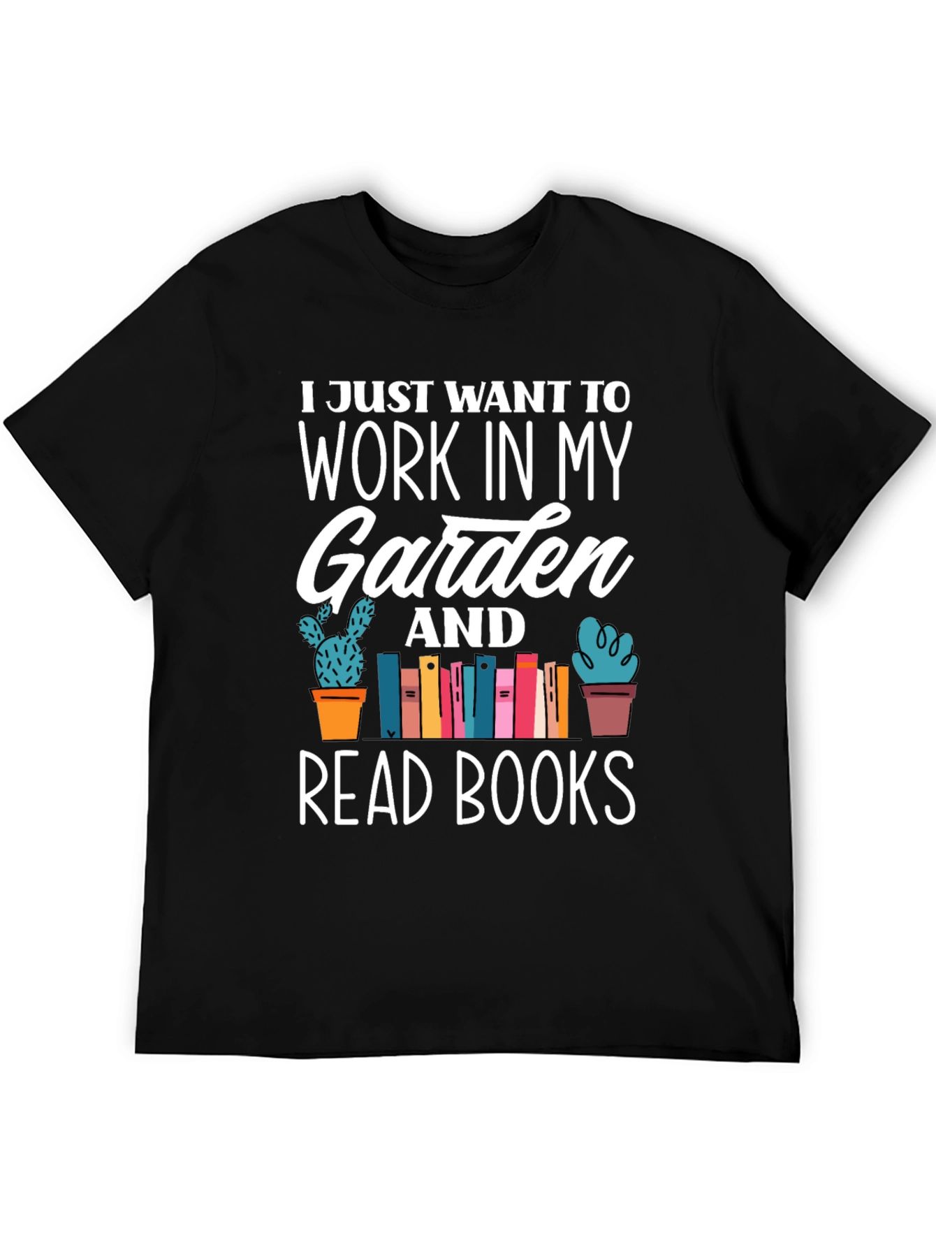 Black Gardening & Reading T-Shirt - Work In My Garden view 5
